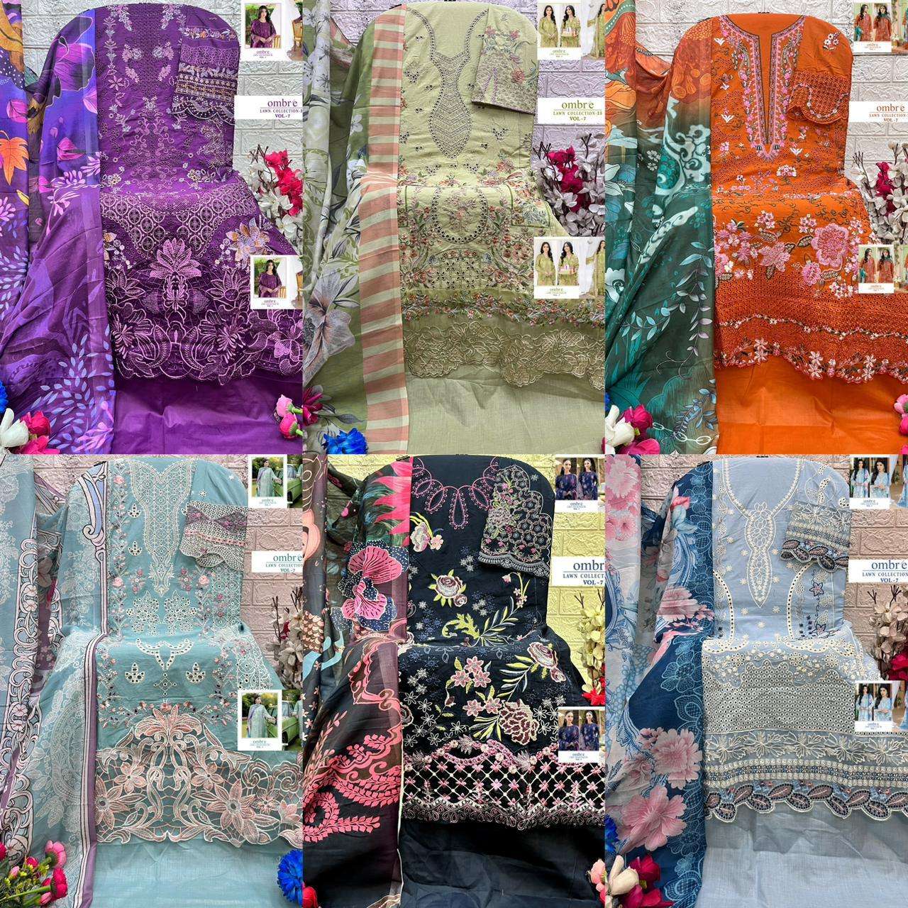 OMBRE LAWN COLLECTION - 2025 VOL - 7 BY SHREE FABS - 07 - 12 B