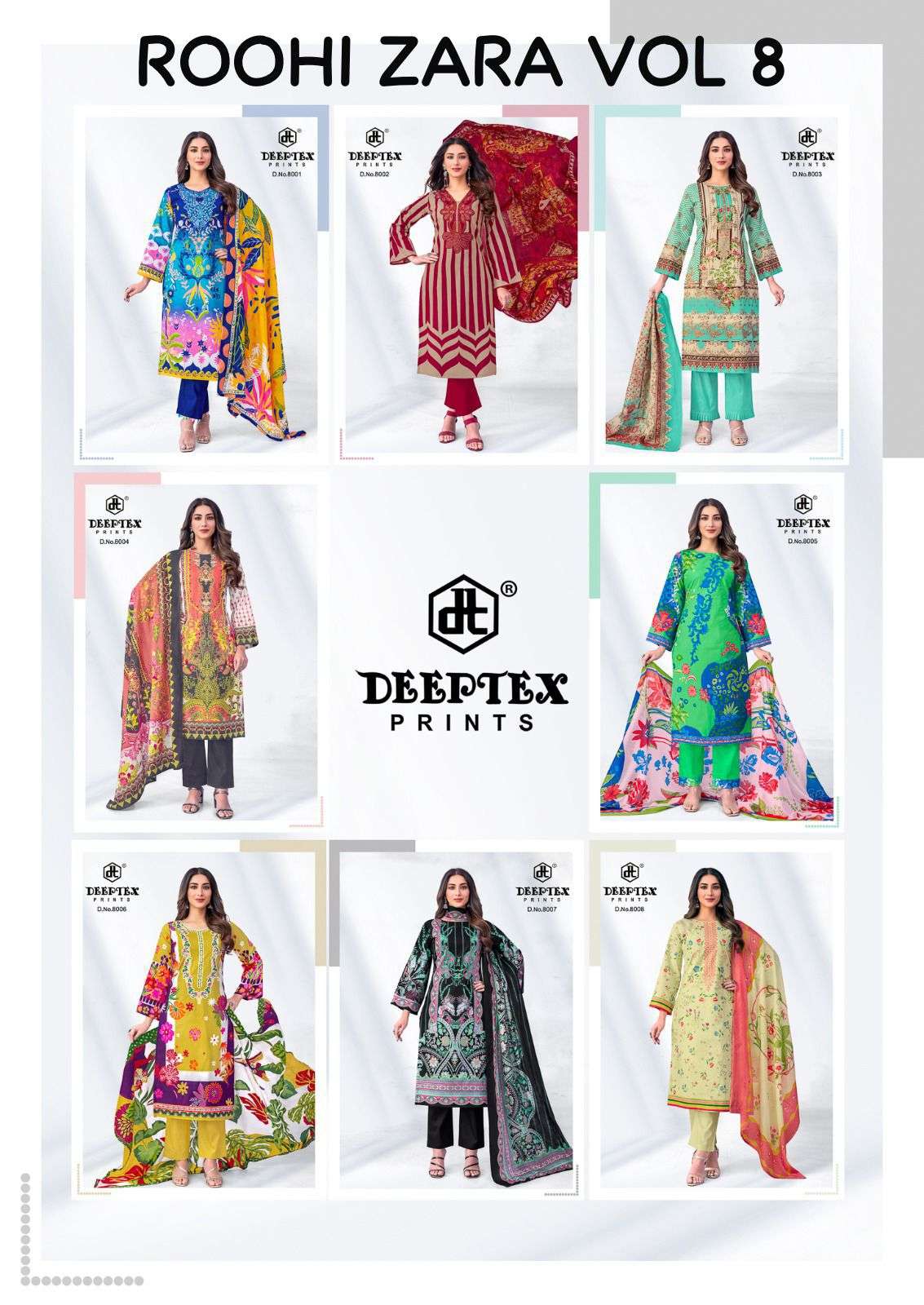 ROOHI ZARA KARACHI VOL - 8 BY DEEPTEX PRINTS - 01 - 08