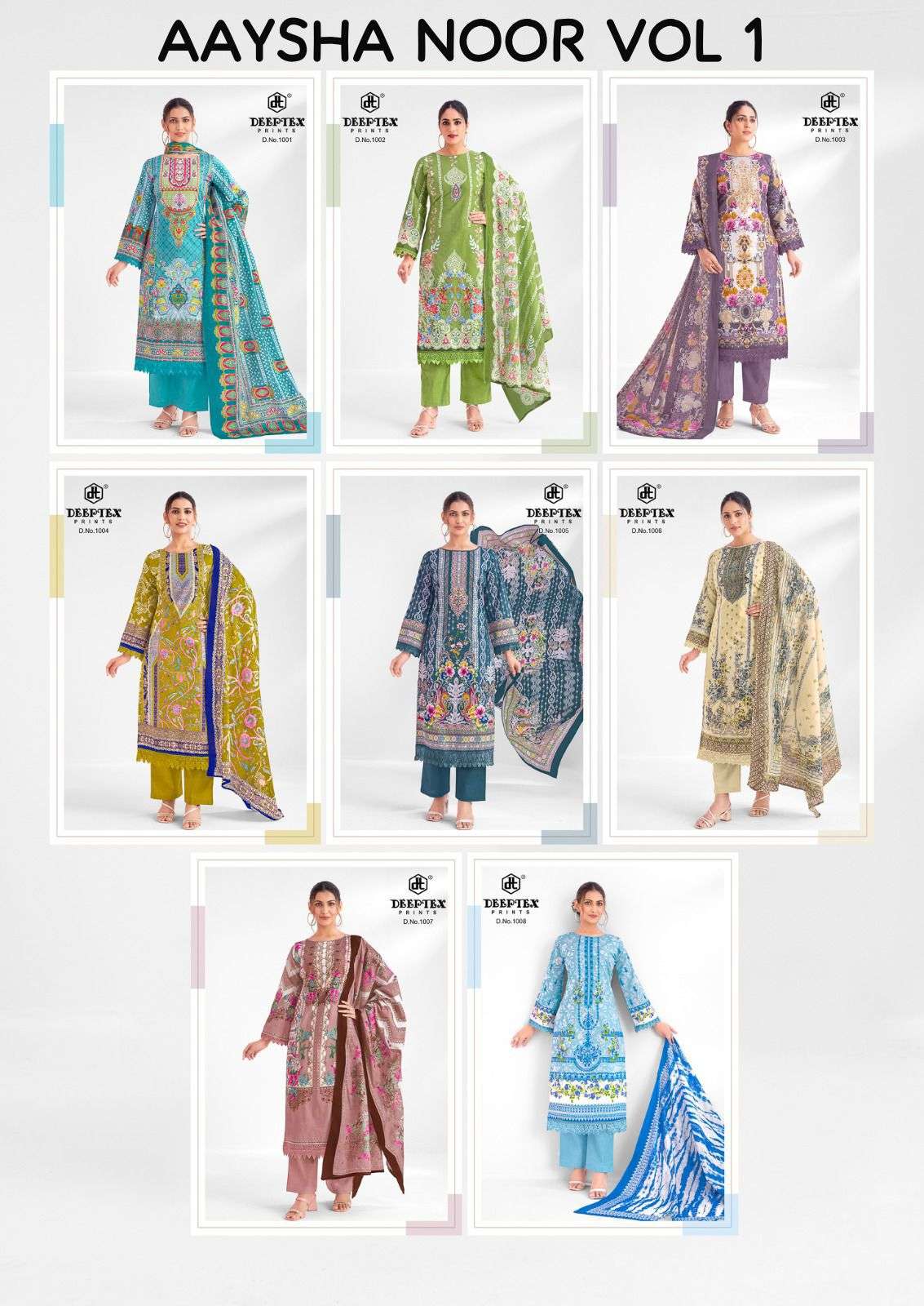 AAYSHA NOOR VOL - 01 BY DEEPTEX - 01 - 08