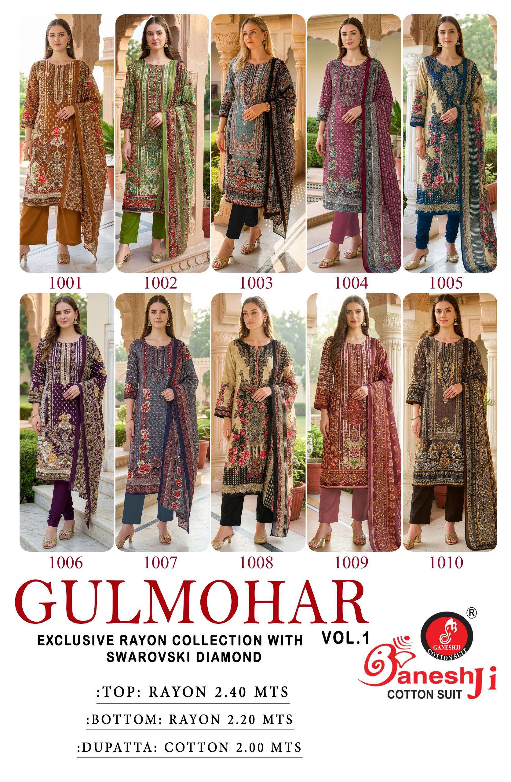 GULMOHAR VOL - 01 GANESHJI COTTON SUIT - 01 - 10