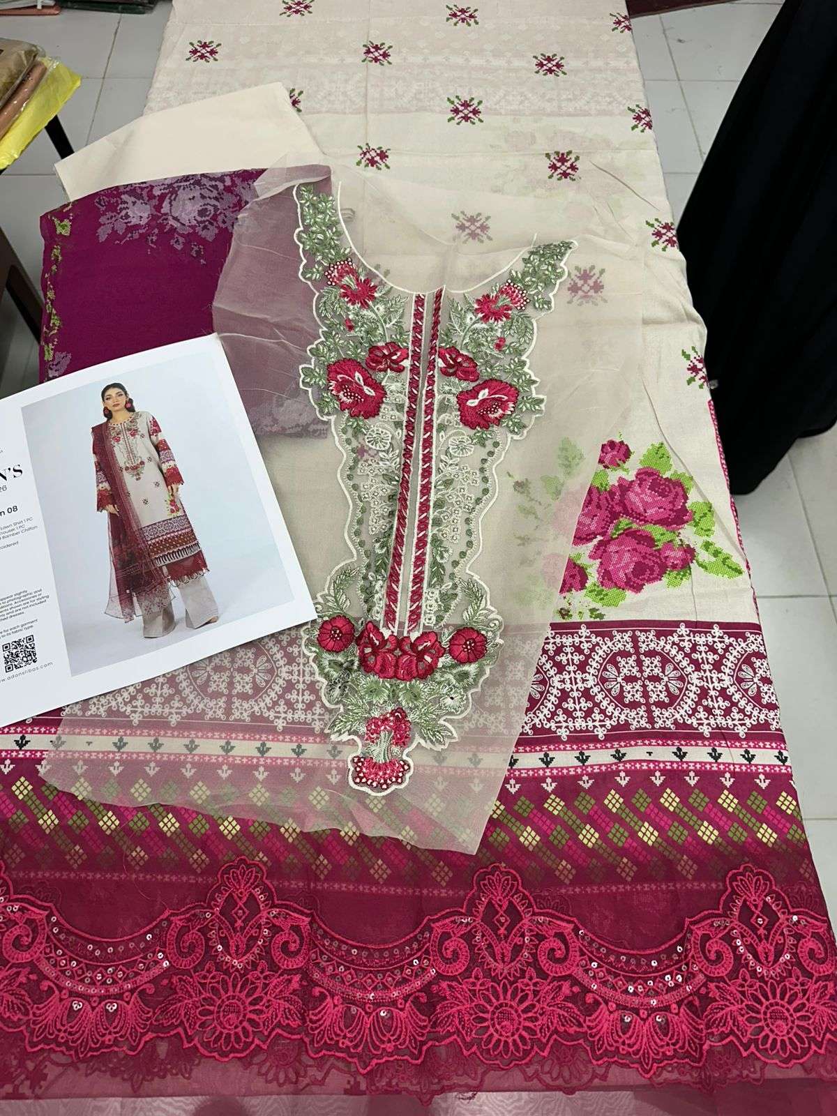 Inlyes Pure Bamberg Chiffon Dupatta 2026 by ADANS PRINTS-03