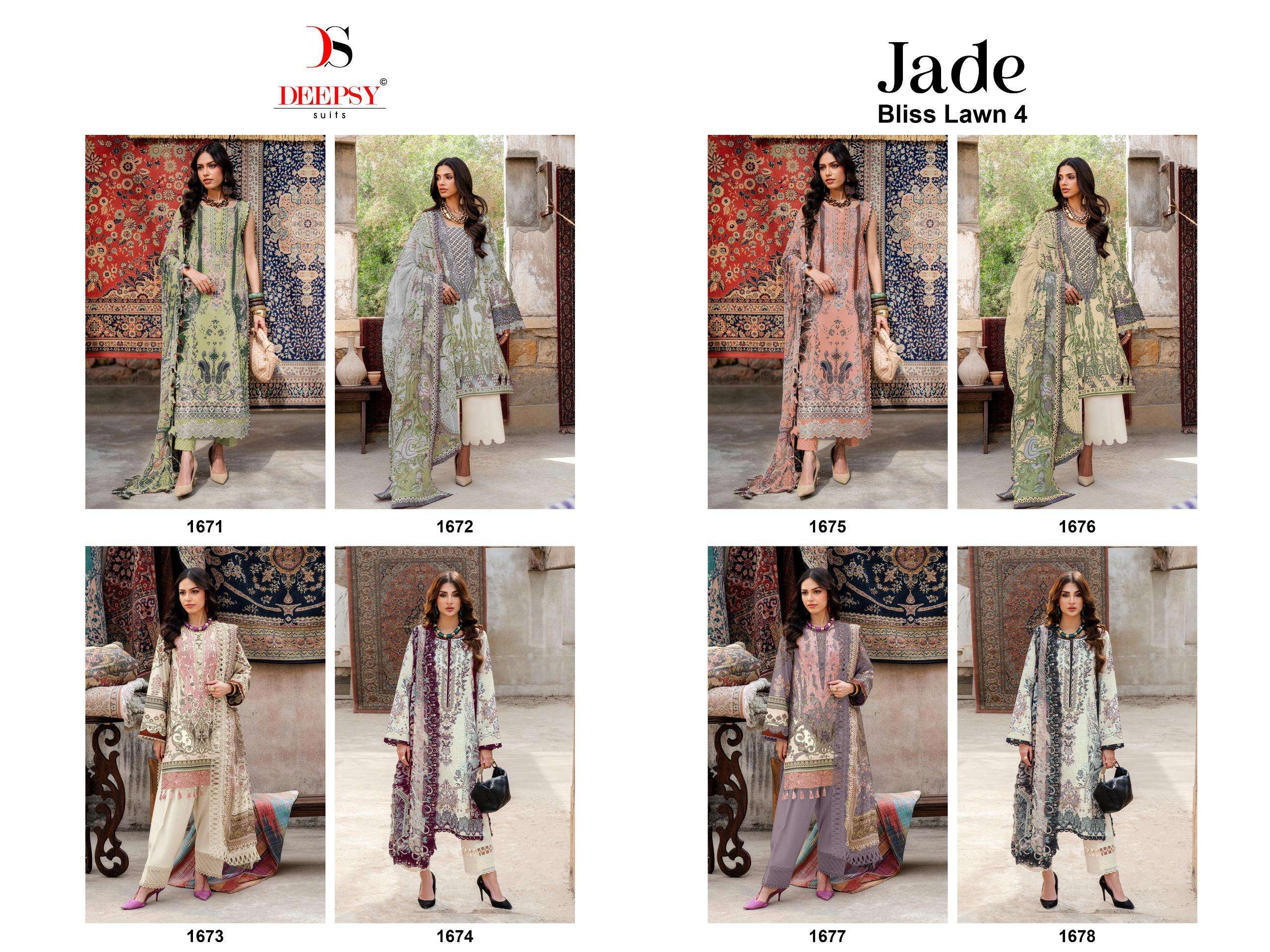 JADE BLISS LAWN - 4 BY DEEPSY SUITS - 01 - 08 B