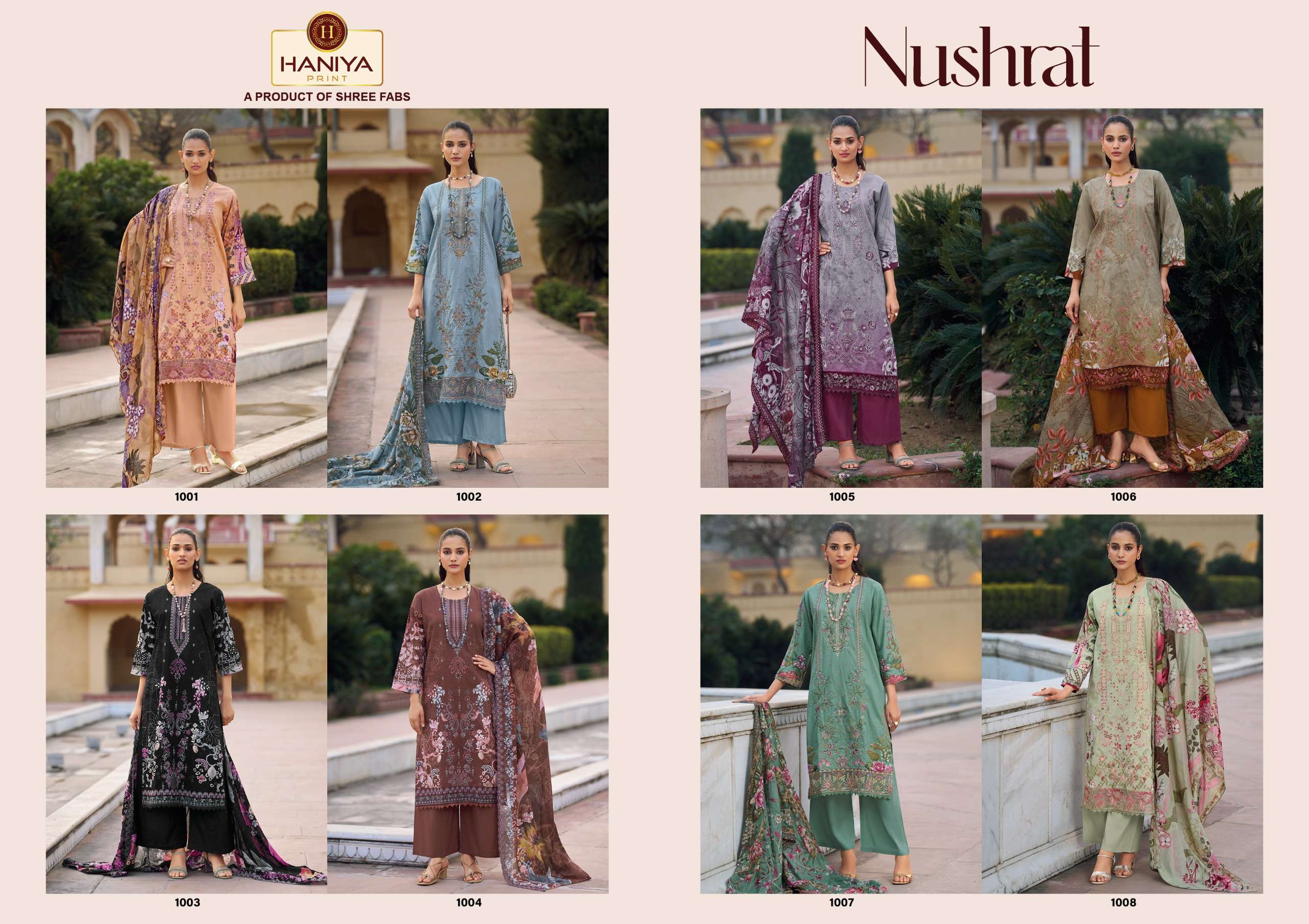 NUSHRAT LUXURY COLLECTION BY HANIYA PRINT - 01 - 08