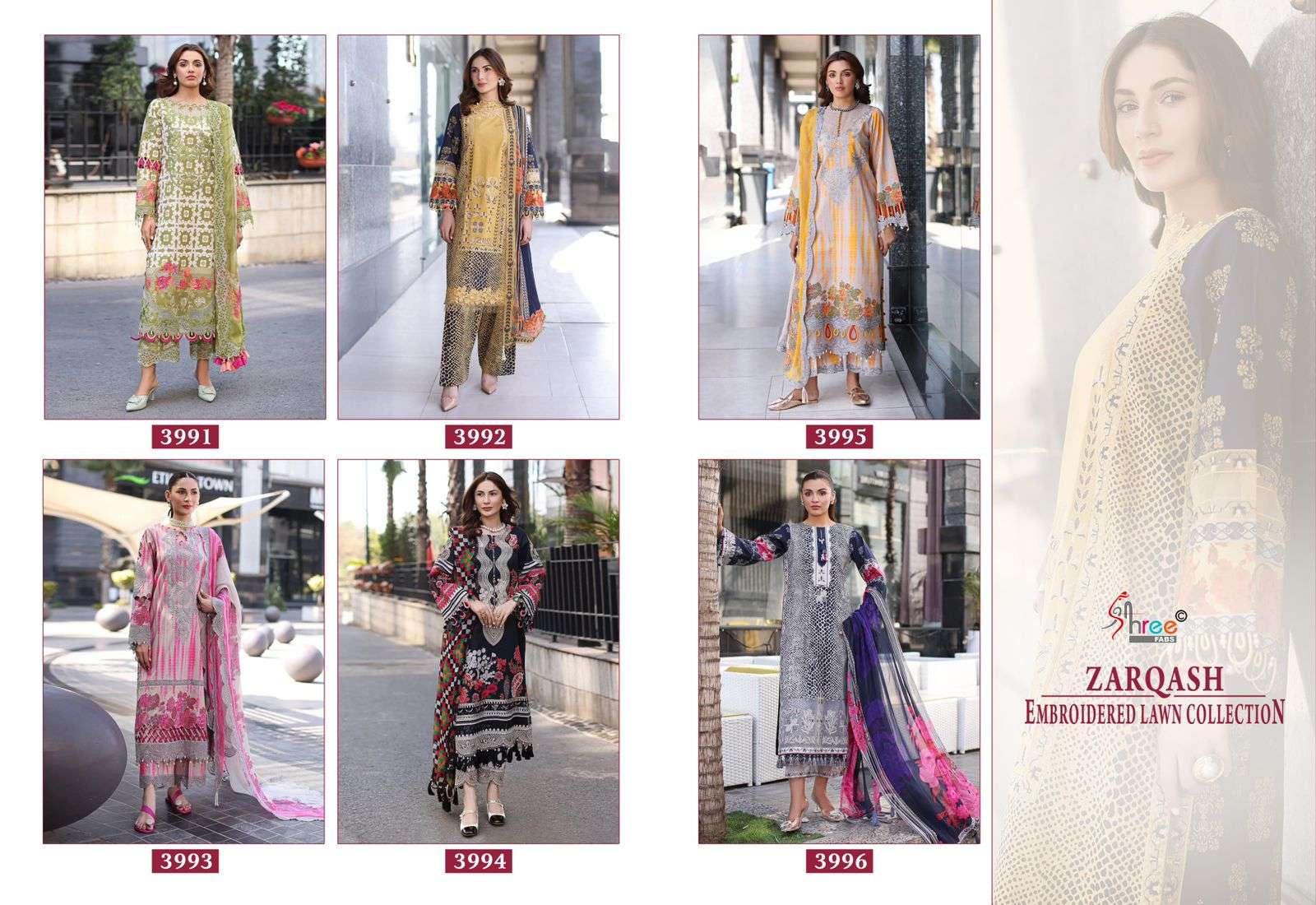 ZARQASH EMBRODERD LAWN COLLECTION BY SHREE FABS - 01 - 06 A
