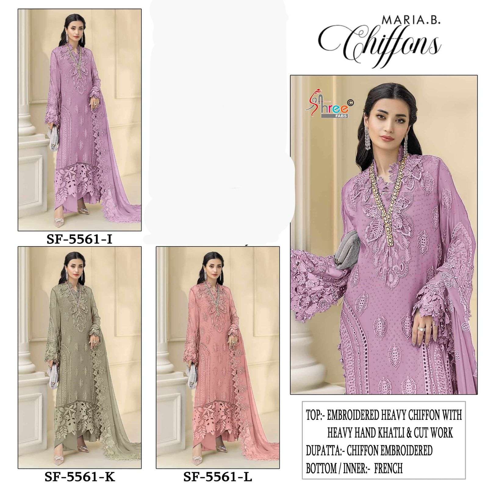 CHIFFONS D.NO. SF - 5561 BY SHREE FABS - 01 - 03