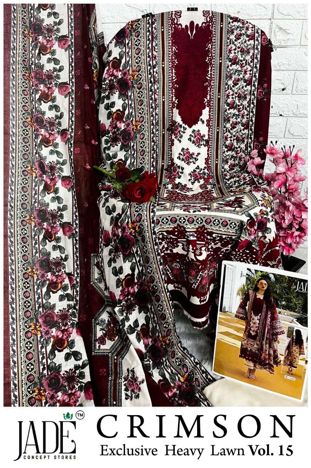 CRIMSON EXCLUSIVE HEAVY LAWN COLLECTION VOL - 15 BY JADE CONCEPT STORES - 08