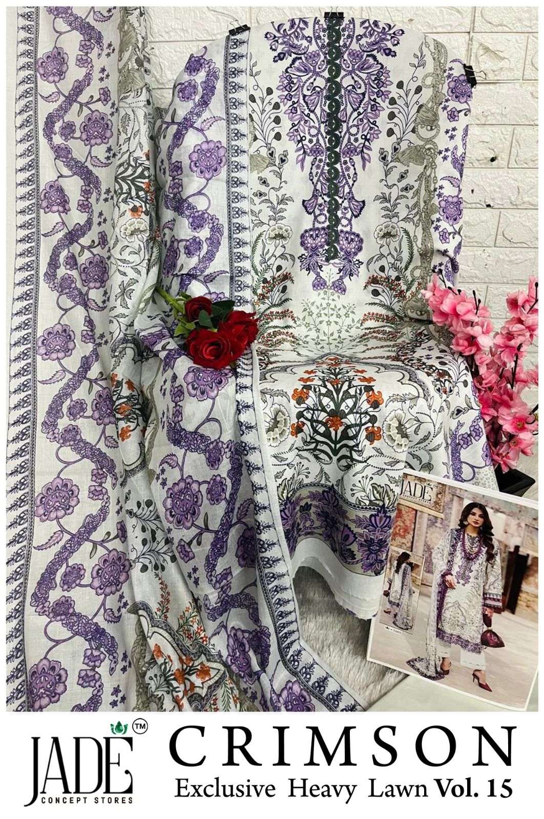 CRIMSON EXCLUSIVE HEAVY LAWN COLLECTION VOL - 15 BY JADE CONCEPT STORES - 09