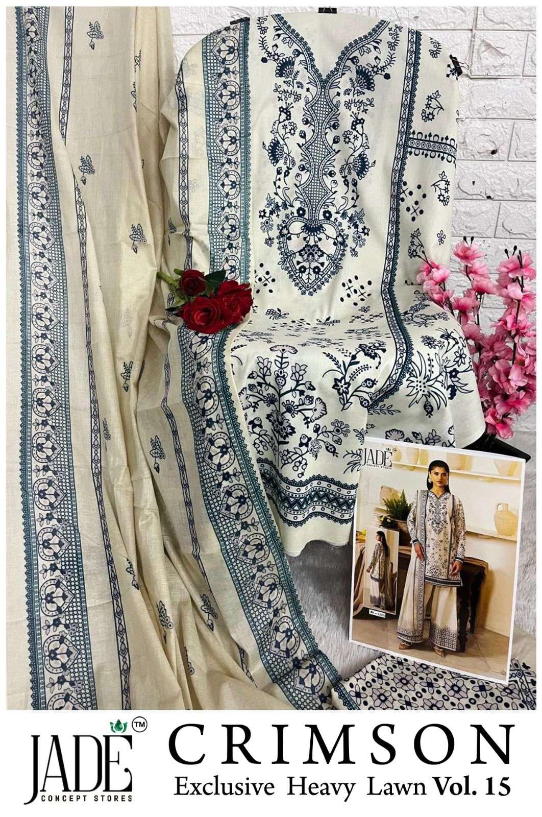 CRIMSON EXCLUSIVE HEAVY LAWN COLLECTION VOL - 15 BY JADE CONCEPT STORES - 11