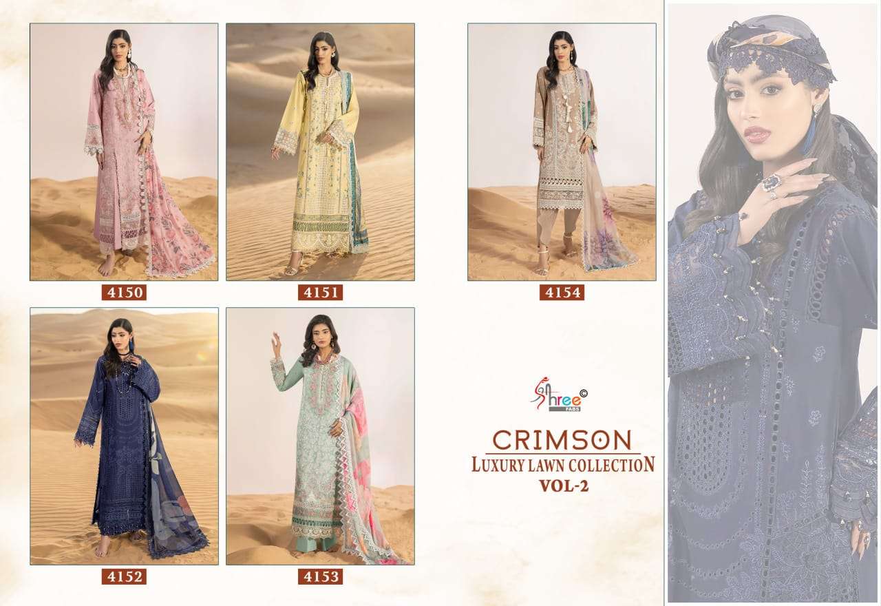 CRIMSON LUXURY LAWN COLLECTION VOL - 02 BY SHREE FABS - 01 - 05 B
