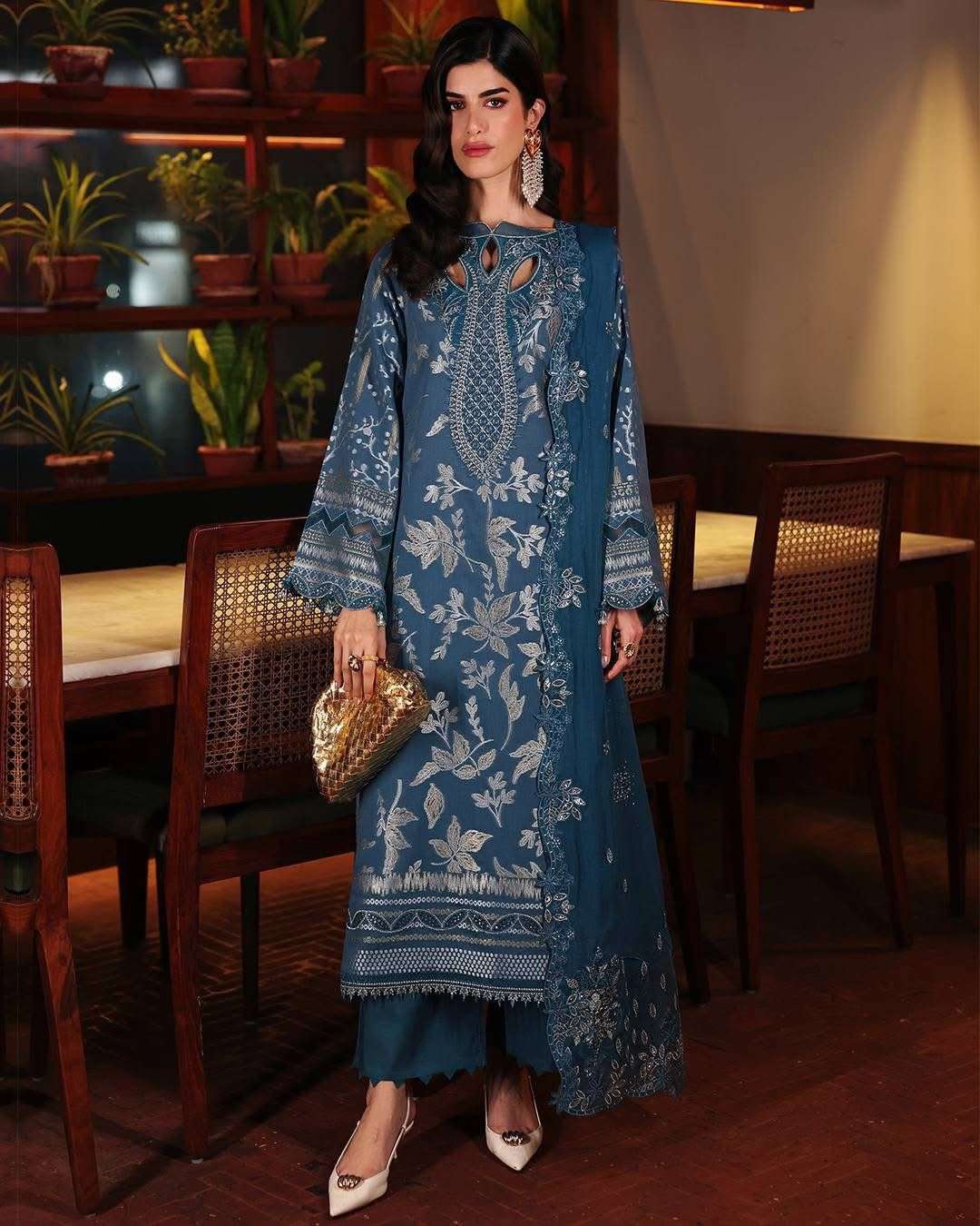 Exclusive Unstiched Lawn Jacquard Collection 2026 Nureh-02