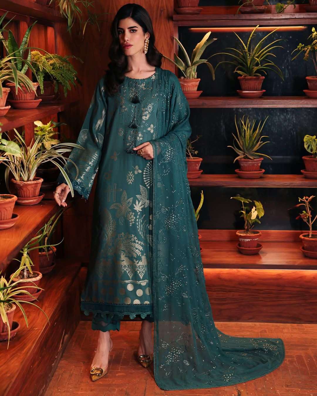 Exclusive Unstiched Lawn Jacquard Collection 2026 Nureh-05