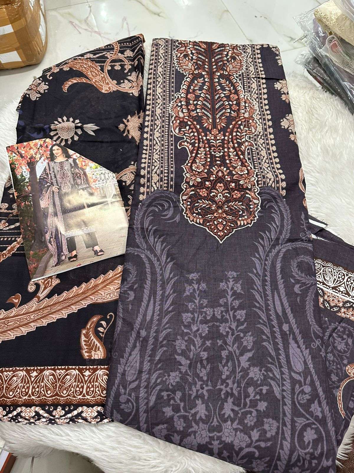 Falah Premium Cotton Collection Code - 26059 By Falah Designer Suits - 01