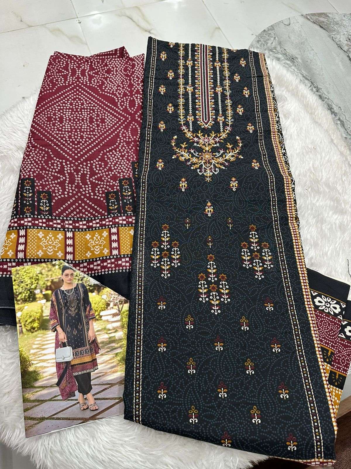 Falah Premium Cotton Collection Code - 26066 By Falah Designer Suits	 - 01 - 08