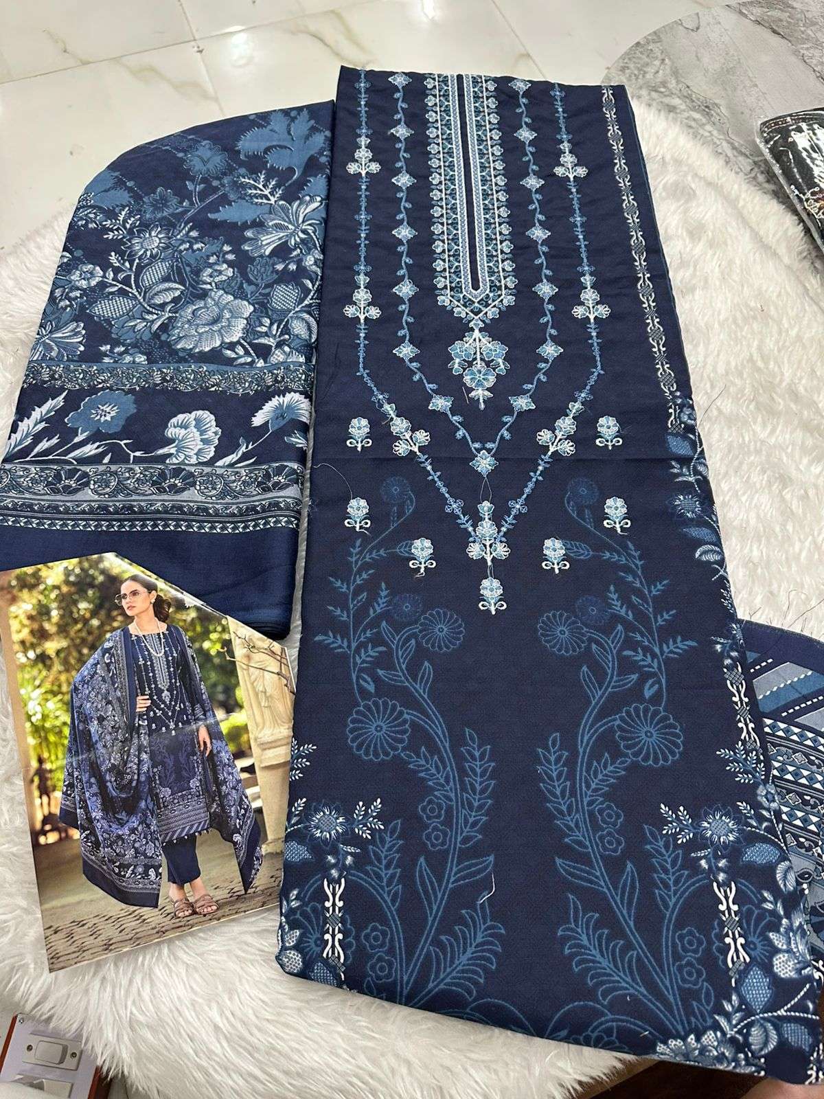 Falah Premium Cotton Collection Code - 26066 By Falah Designer Suits	 - 02