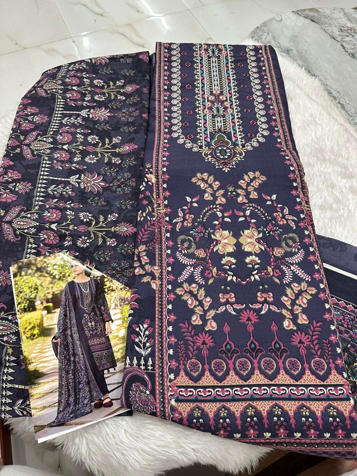 Falah Premium Cotton Collection Code - 26066 By Falah Designer Suits	 - 05