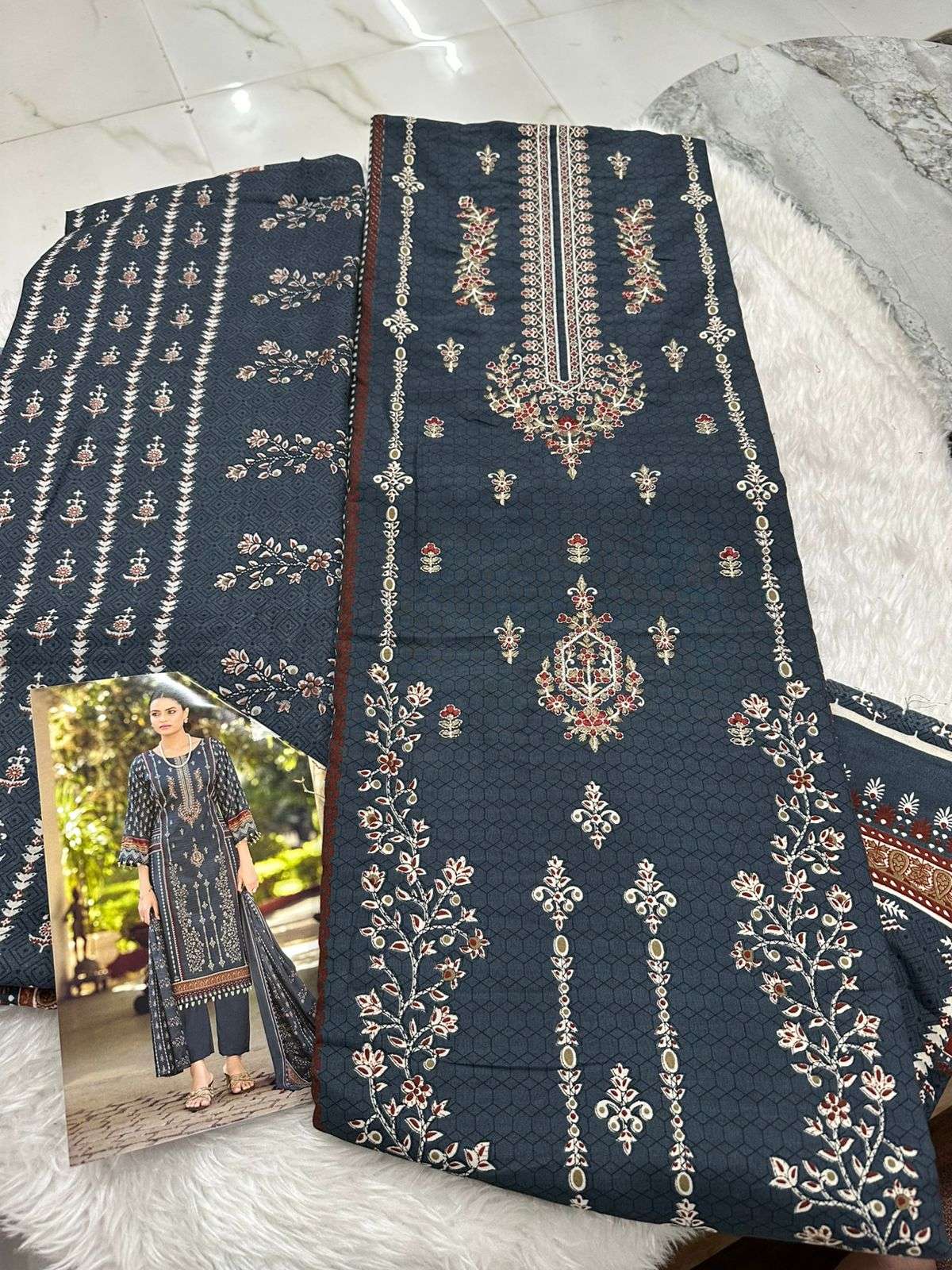 Falah Premium Cotton Collection Code - 26066 By Falah Designer Suits	 - 07