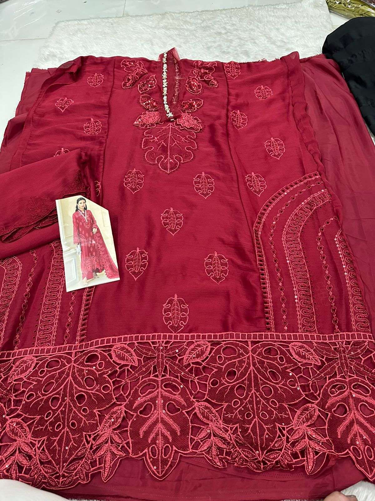 Falah Premium Party Wear Collection Code - 26053 By Falah Designer Suits - 01 - 08