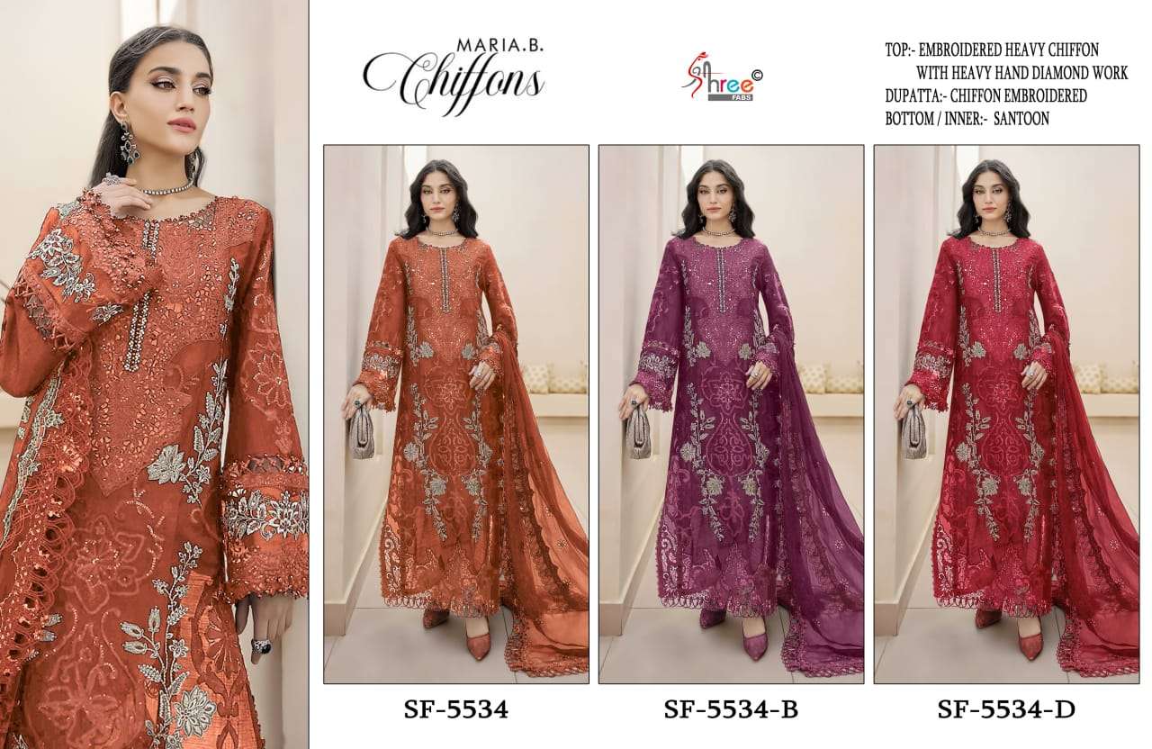 MARIA B CHIFFONS D.NO. SF - 5534 BY SHREE FABS - 01 - 03