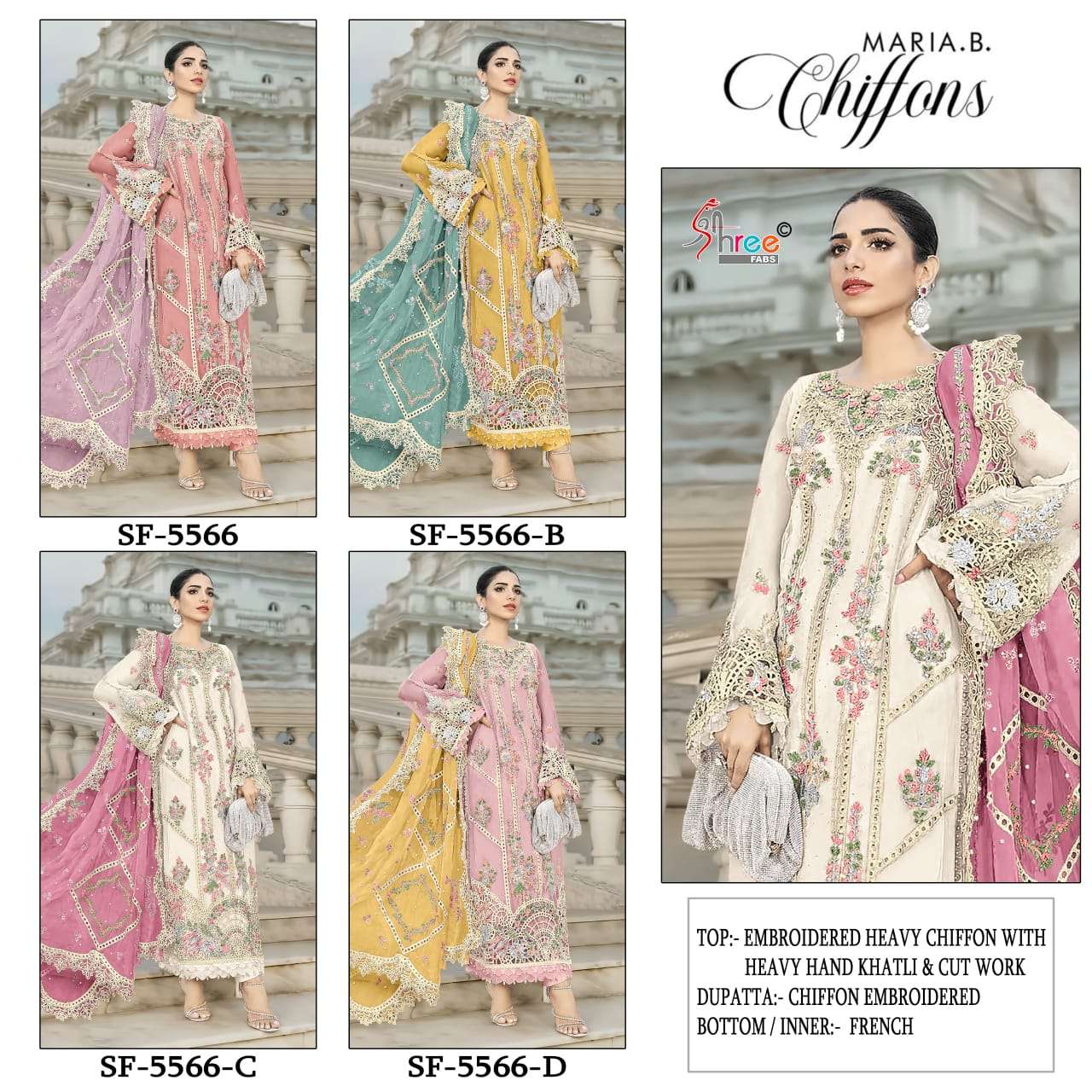 MARIA B. CHIFFONS D.NO. SF - 5566 BY SHREE FABS - 01 - 04