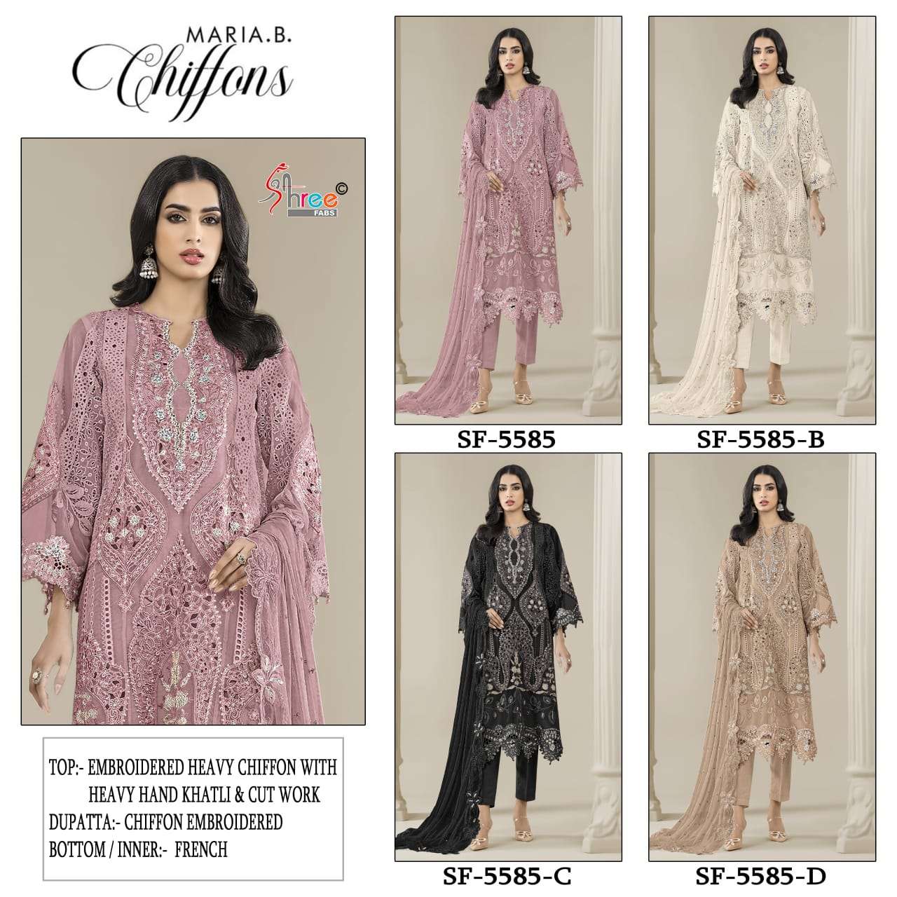MARIA B. CHIFFONS D.NO. SF - 5585 BY SHREE FABS - 01 - 04