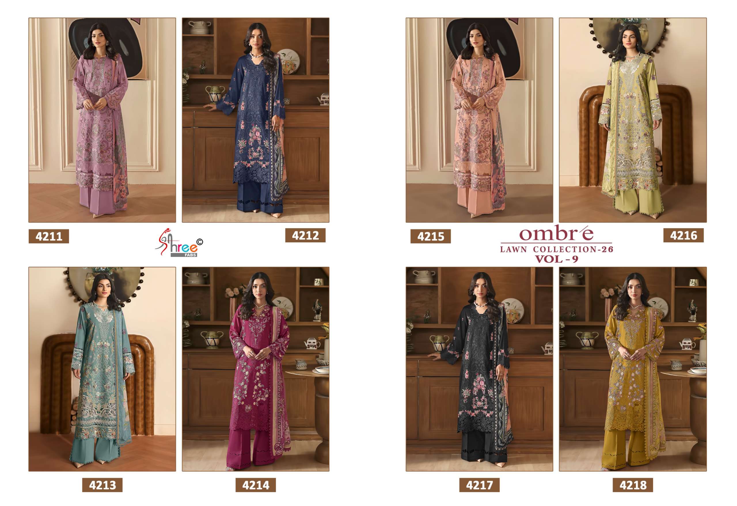 OMBRE LAWN COLLECTION VOL - 09 BY SHREE FABS - 01 - 08 A