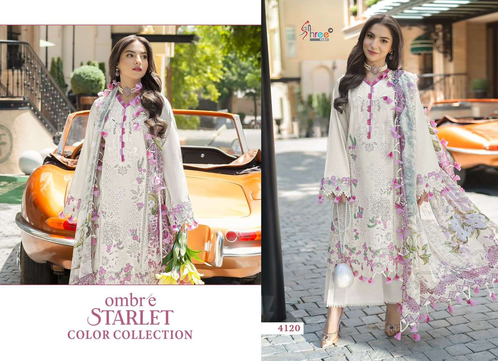 OMBRE STARLET COLOUR COLLECTION D.NO - 4120 BY SHREE FABS - 01
