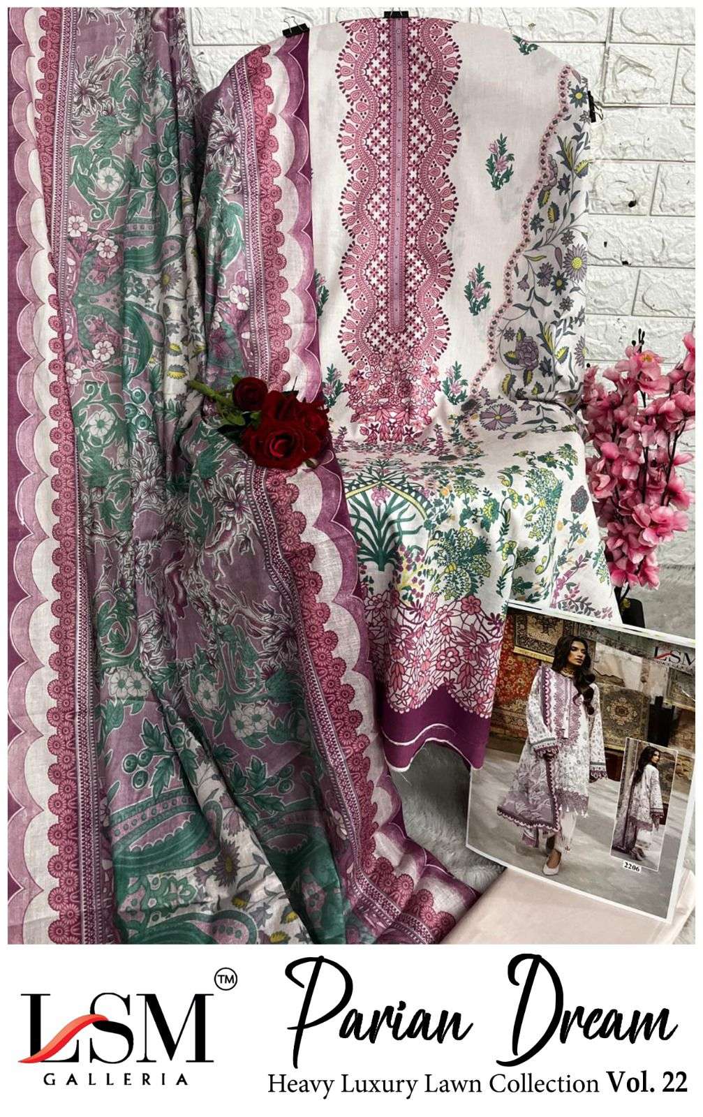 PARIAN DREAM HEAVY LUXURY LAWN COLLECTION VOL - 22 BY LSM GALLERIA - 12