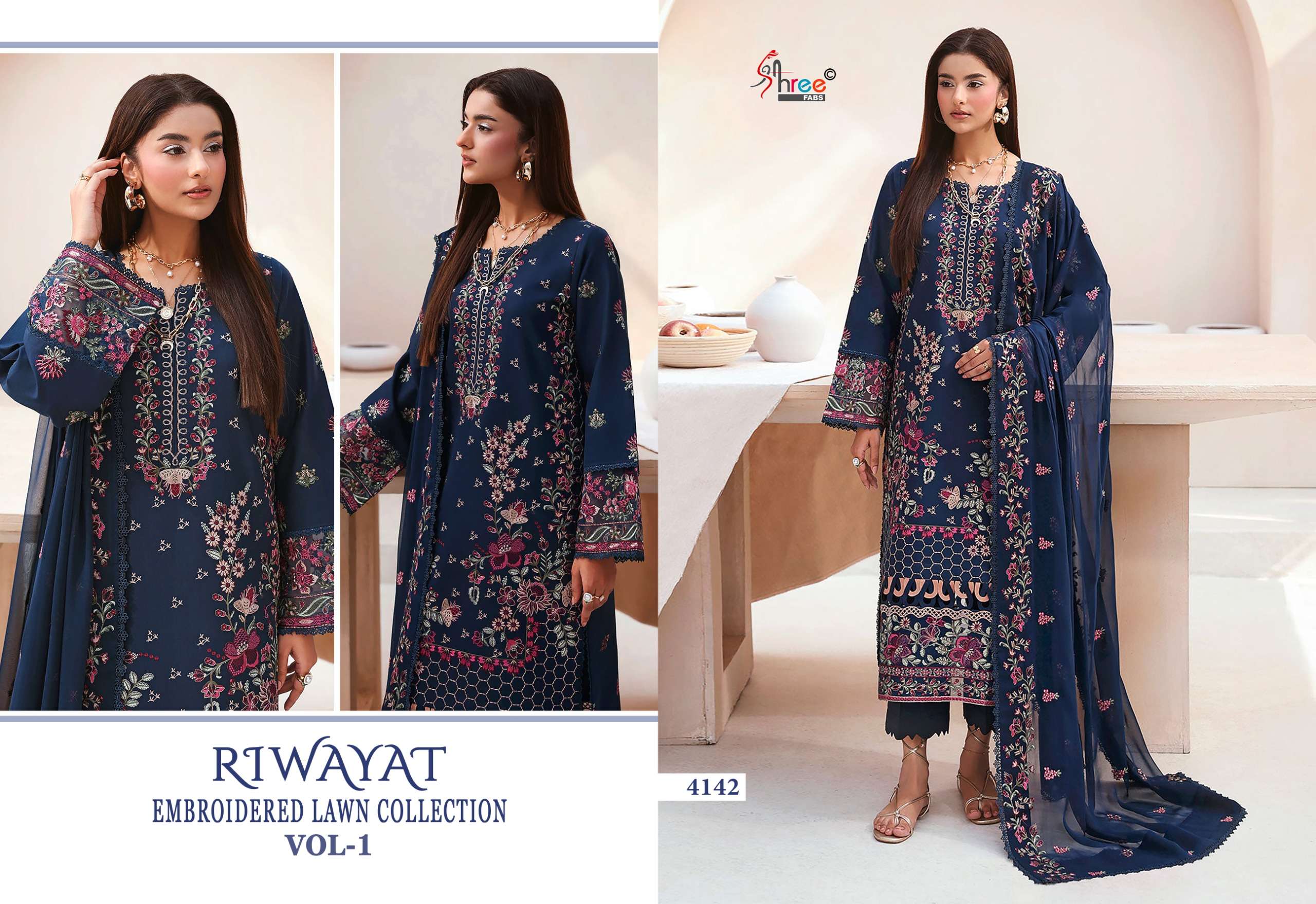 RIWAYAT EMBROIDERED LAWN COLLECTION VOL - 01 BY SHREE FABS - 03