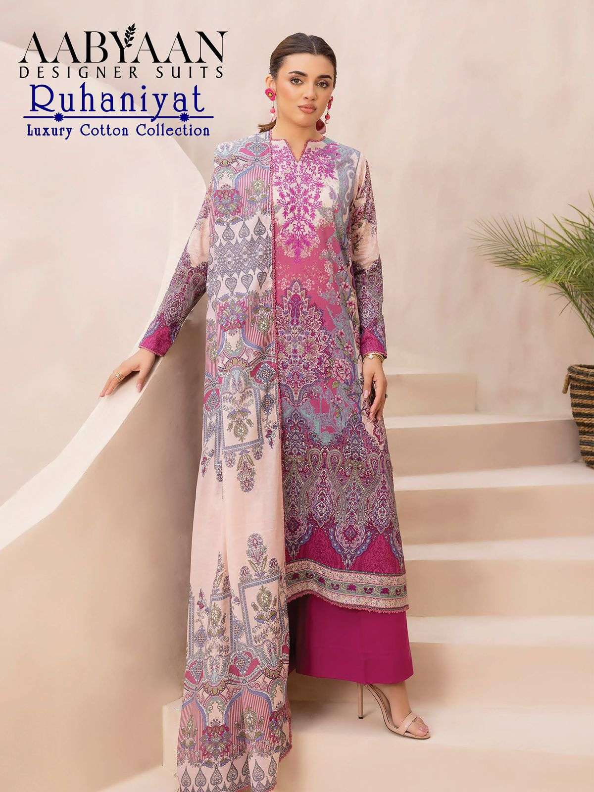 RUHANIYAT KARACHI STYLE VOL - 11 BY AABYAAN DESIGNER SUIT - 02