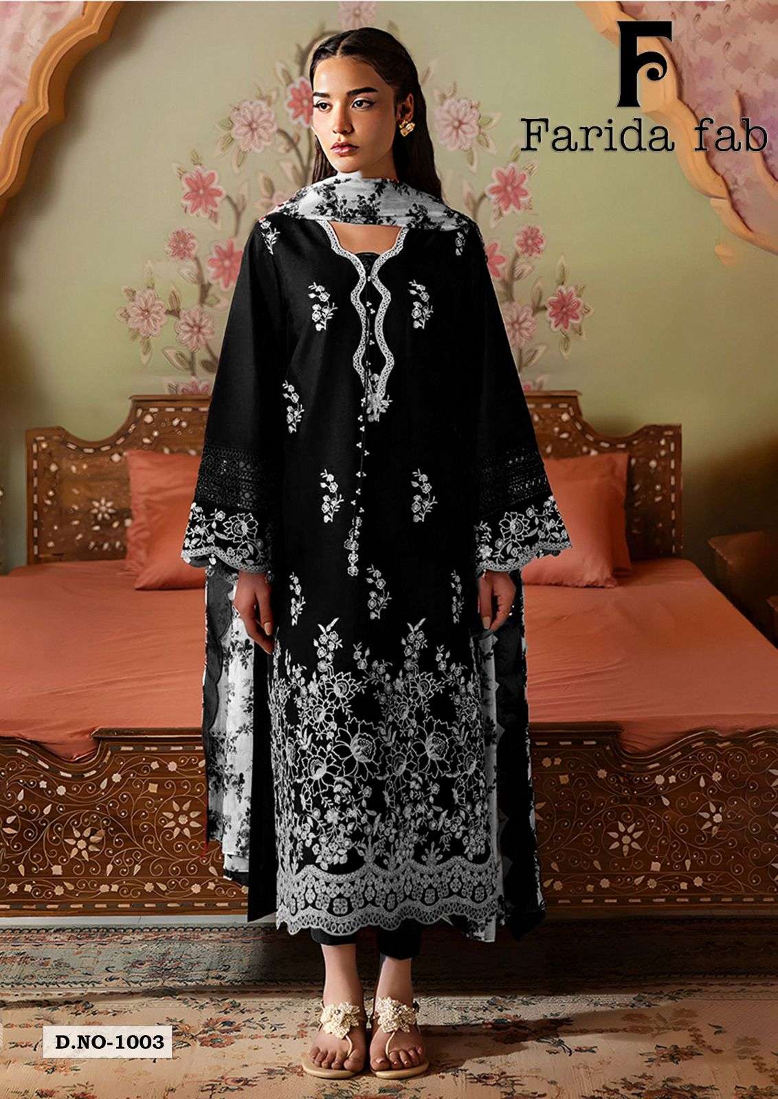 BLACK & WHITE HEAVY COTTON LUXURY COLLECTION BY FARIDA FAB - 03