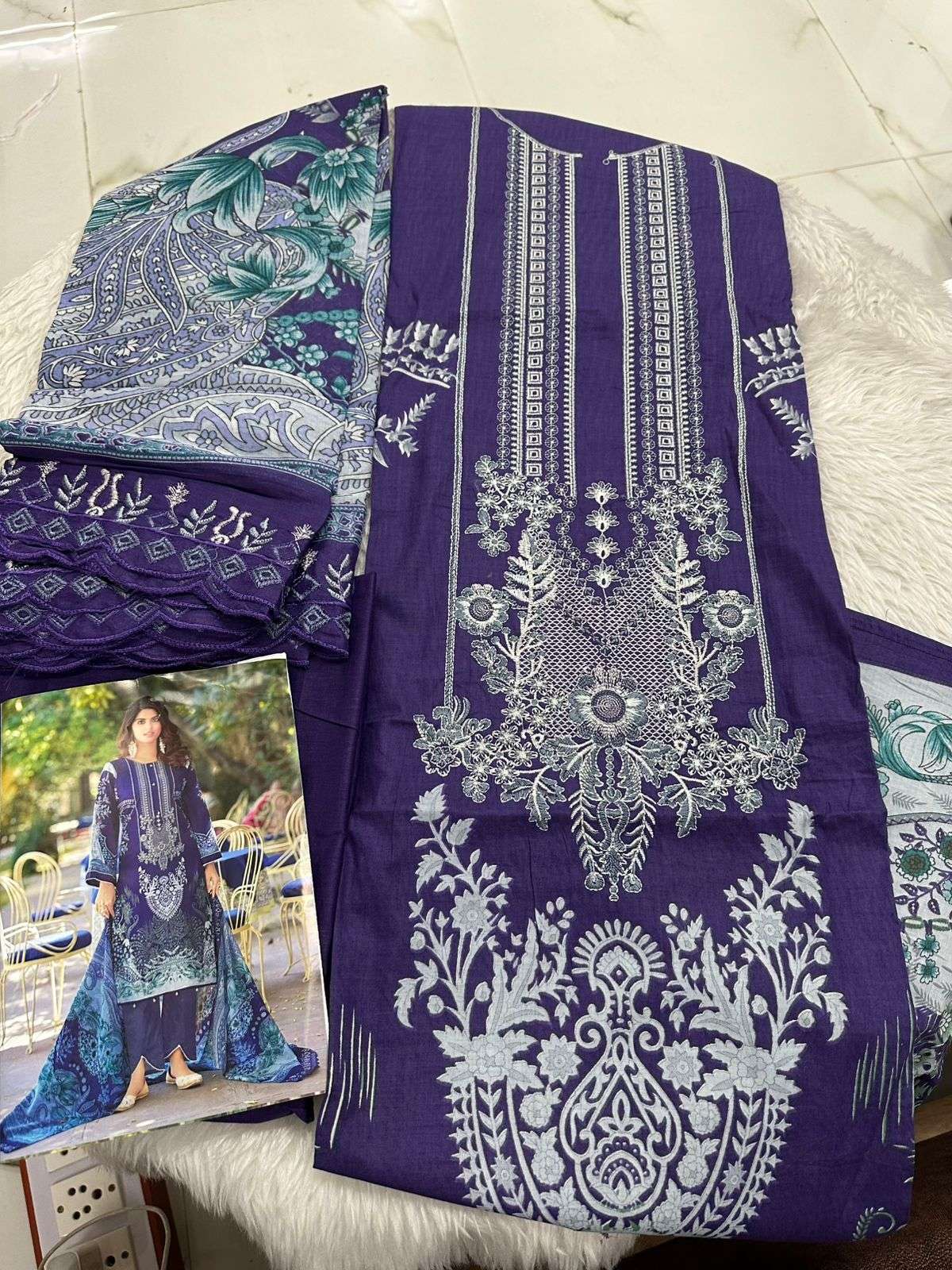 Falah Premium Cotton Collection Code - 26087 By Falah Designer Suits - 07