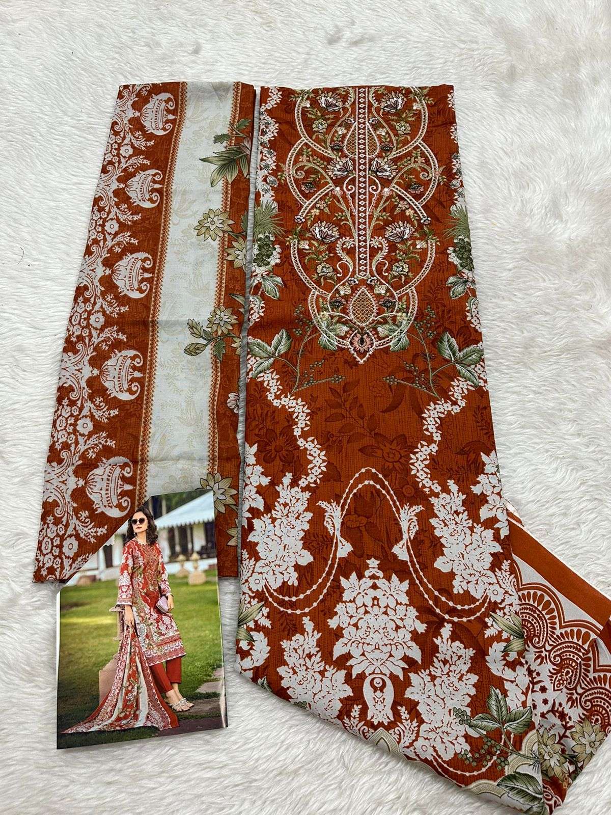 Falah Premium Cotton Collection Code - 26091 By Falah Designer Suits - 01 - 08