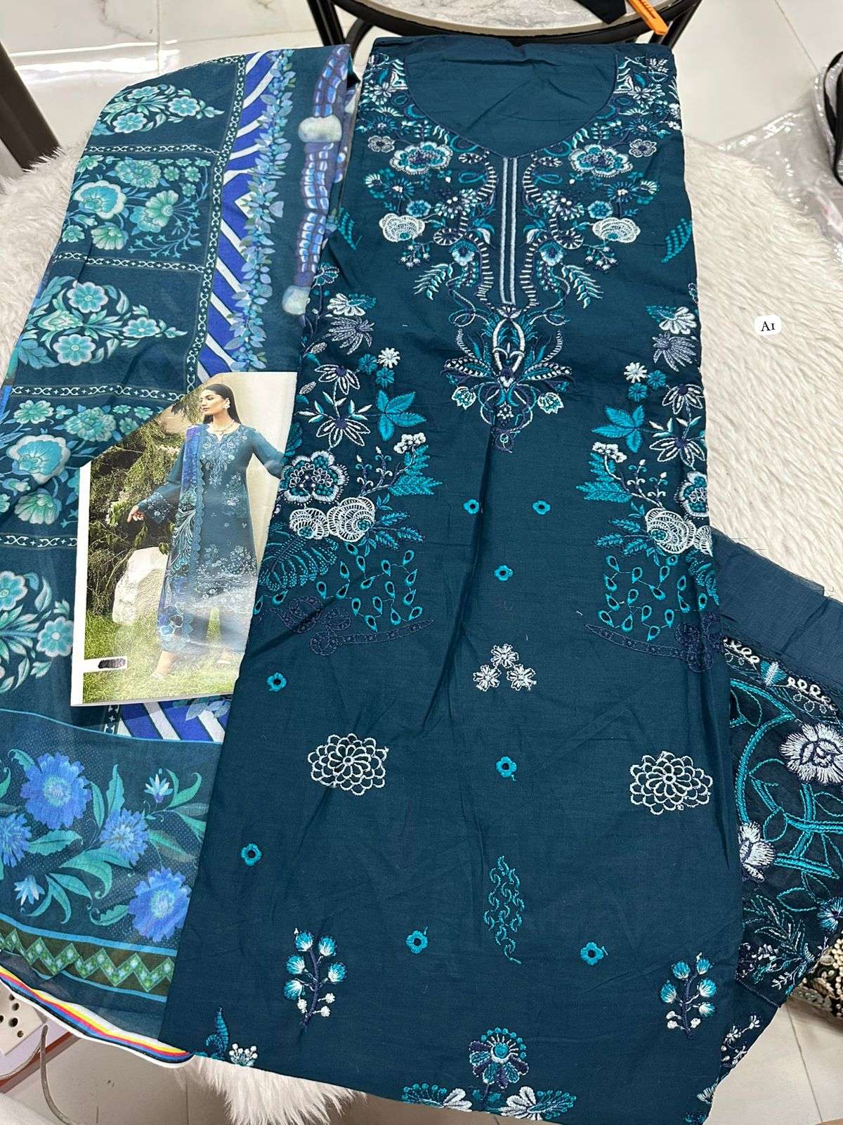 Falah Premium Cotton Collection Code - 50011 By Falah Designer Suits - 01 - 03 A