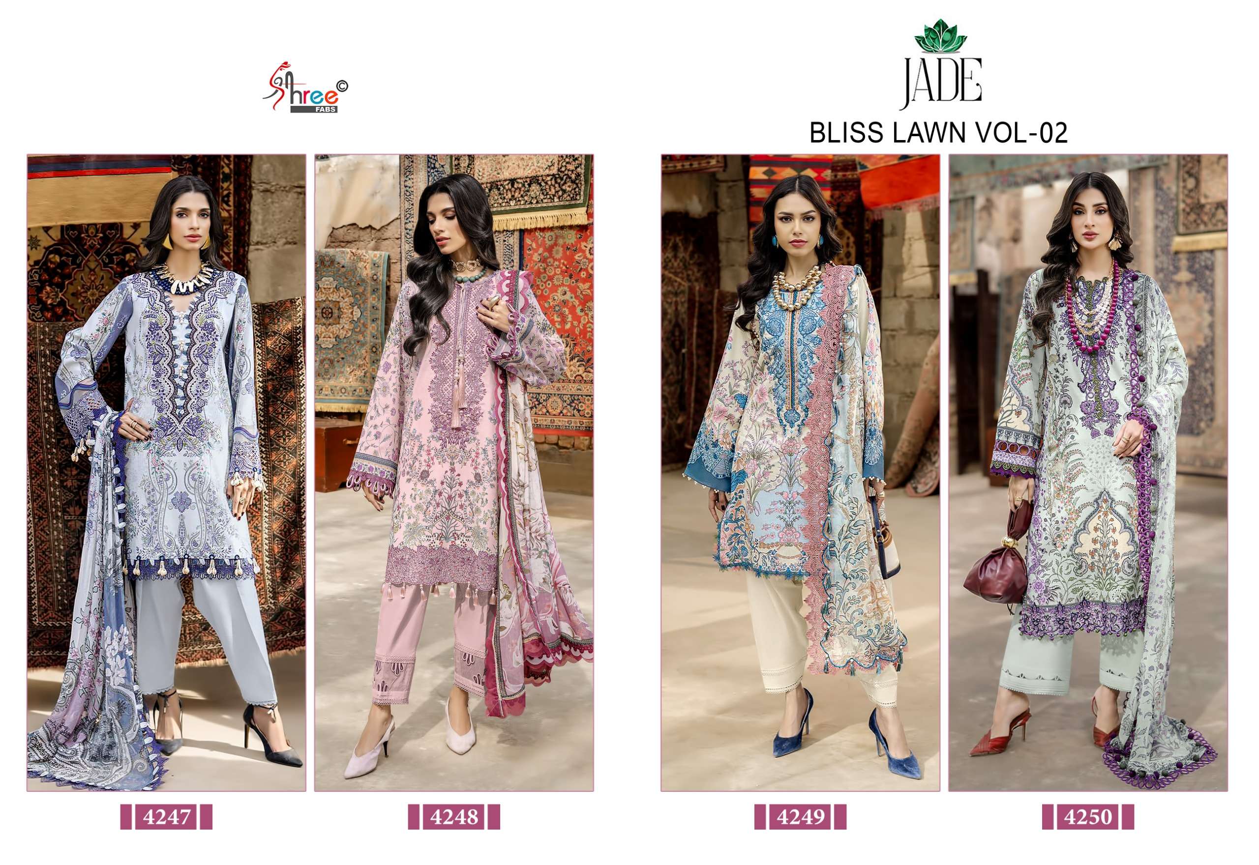 JADE BLISS LAWN VOL - 02 BY SHREE FABS - 01 - 04 B