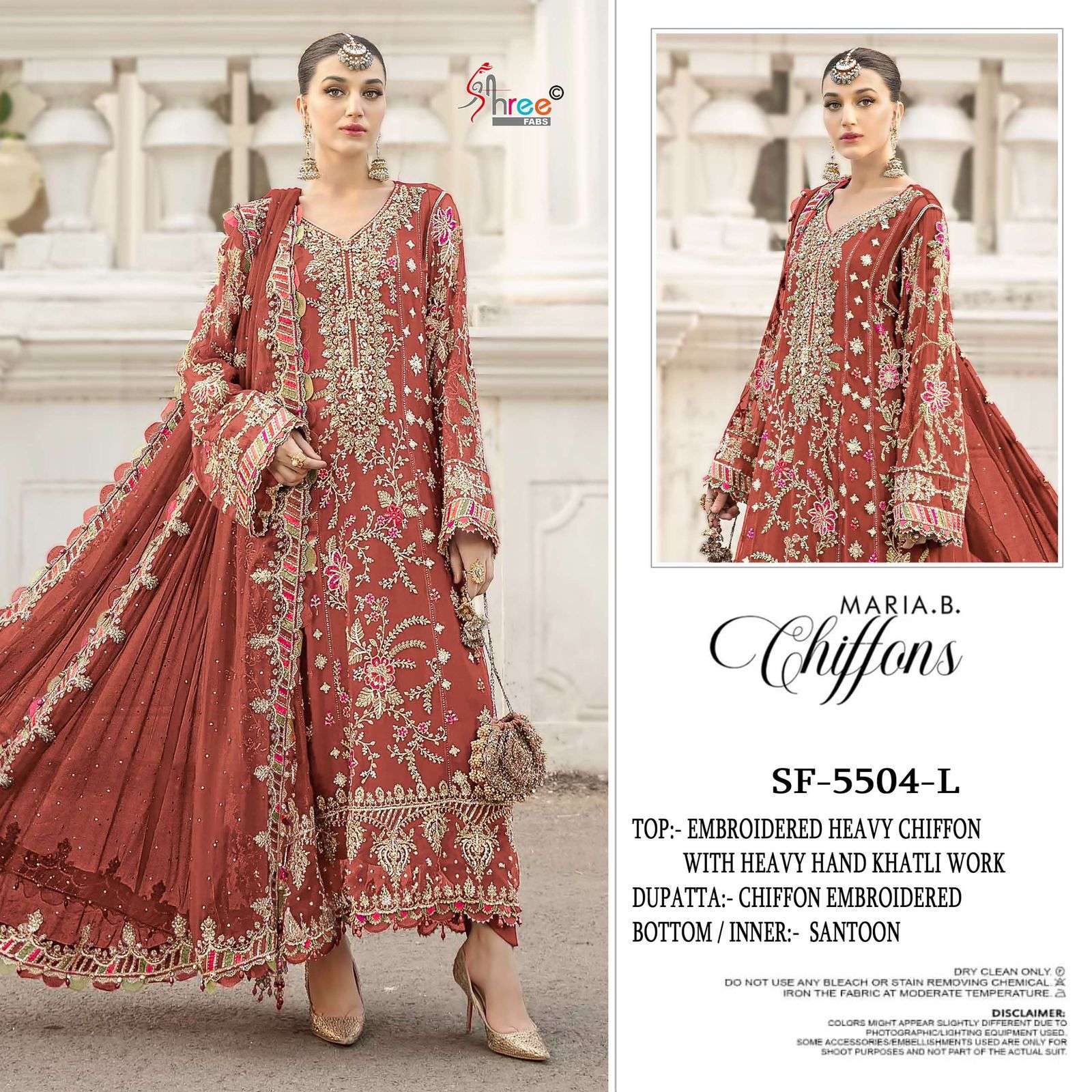 MARIA B CHIFFONS D.NO. SF - 5504 OPEN & MODEL PIC BY SHREE FABS - 04