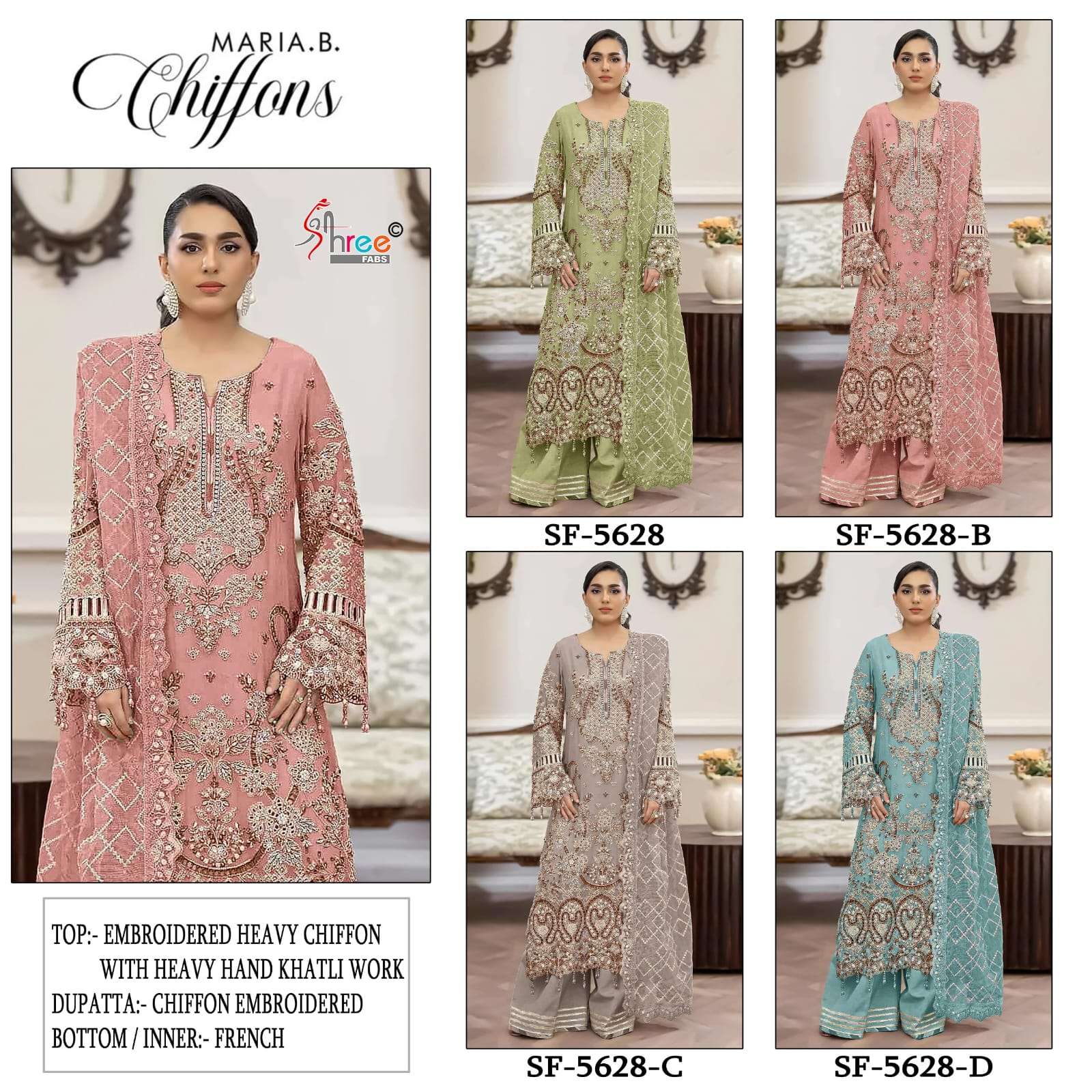 MARIA B. CHIFFONS D.NO. SF - 5628 BY SHREE FABS - 01 - 04