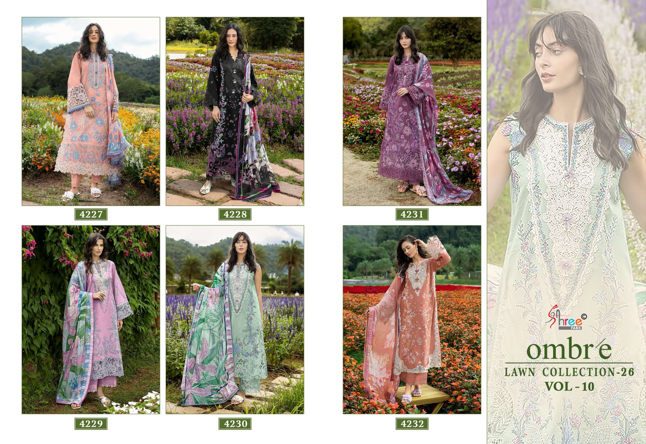 OMBRE LAWN COLLECTION VOL - 10 BY SHREE FABS - 01 - 06 B
