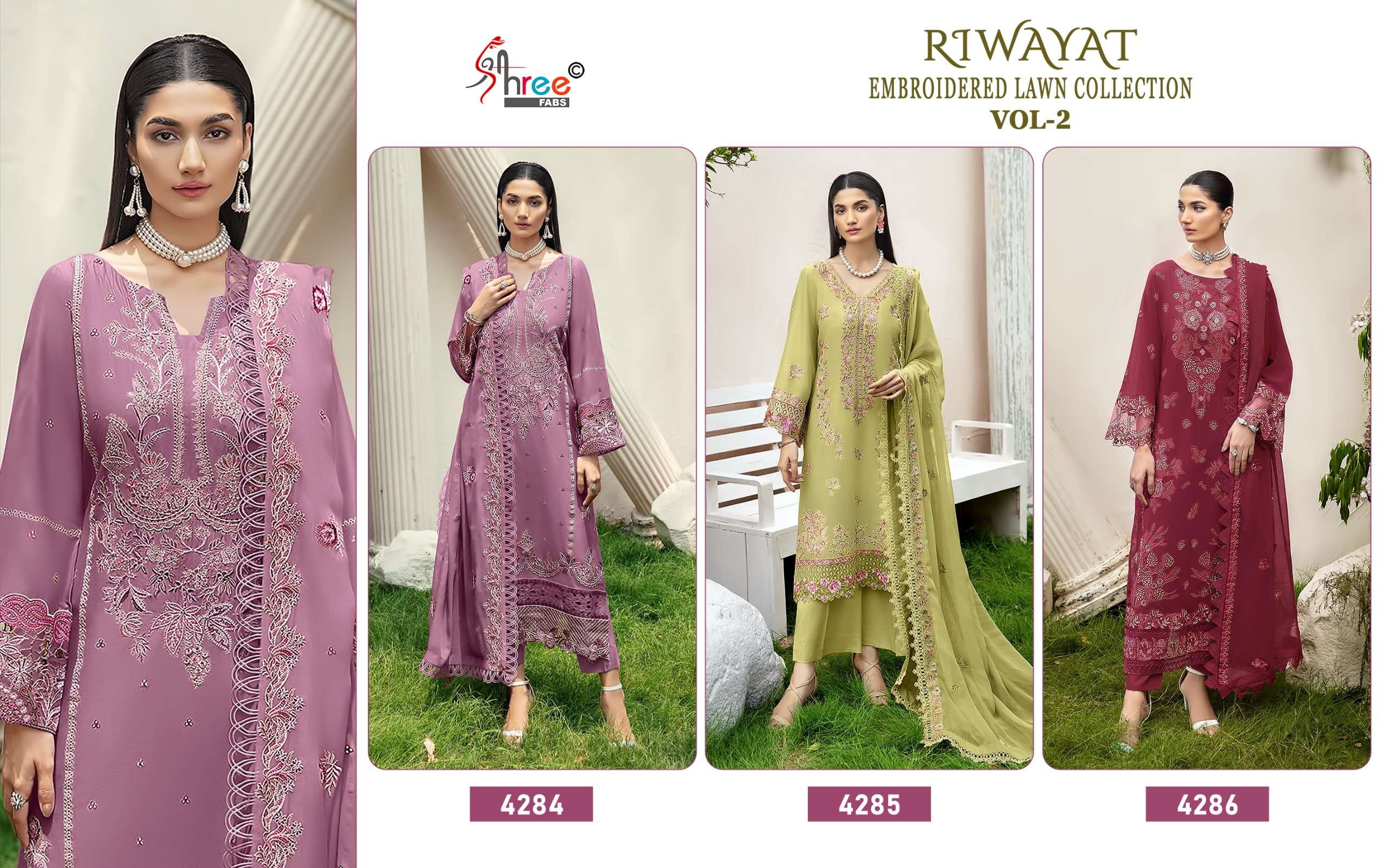 RIWAYAT EMBROIDERED LAWN COLLECTION VOL - 02 BY SHREE FABS - 01 - 03 B