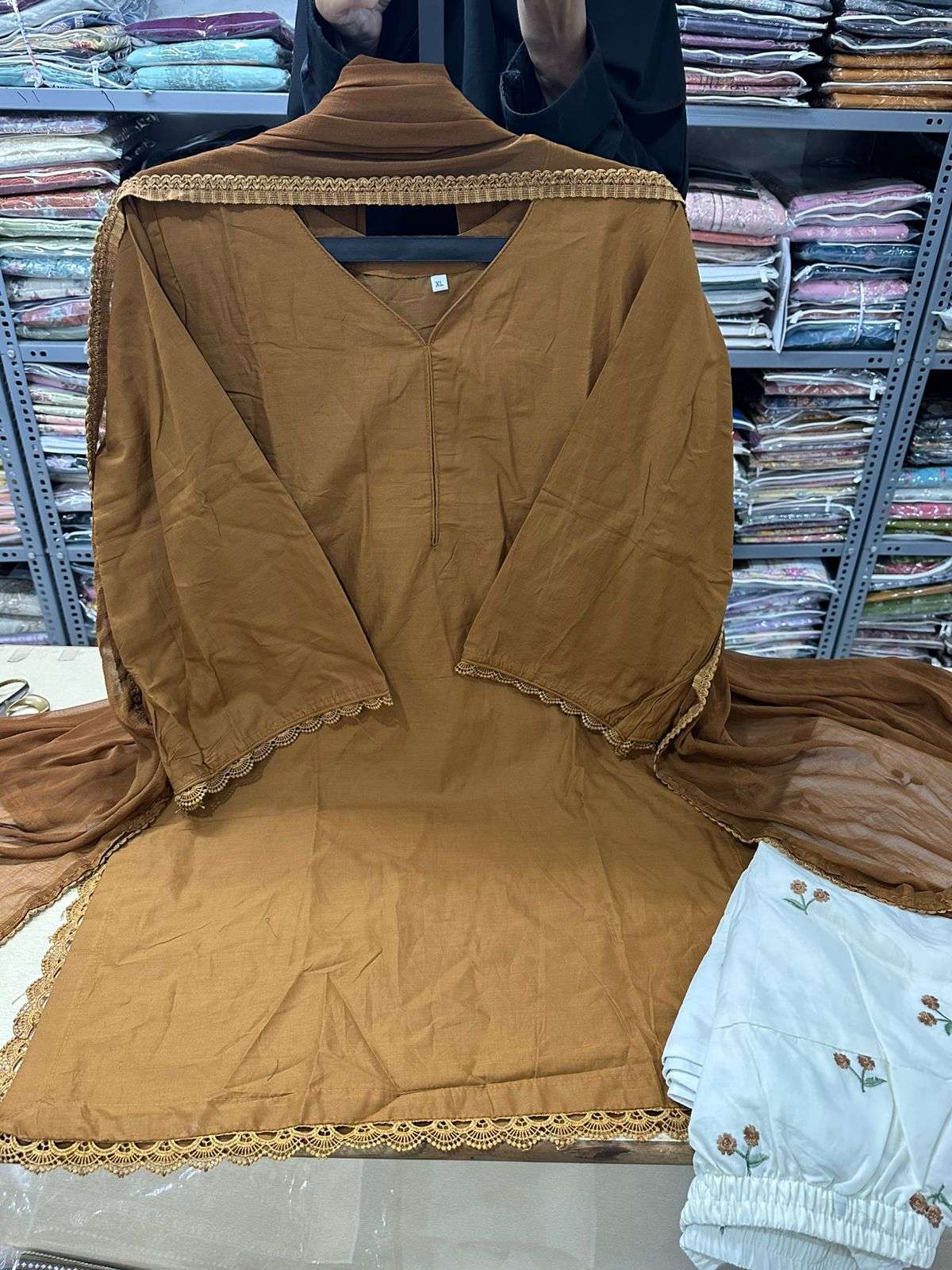 RTW Premium Readymade Cotton Collection Farshi Shalwar Code - 26102 By Falah Designer Suits - 01 - 04