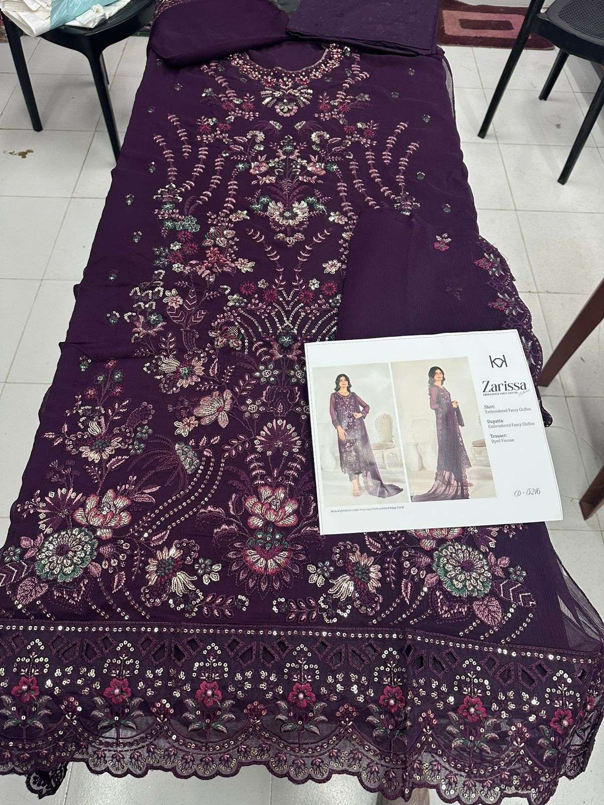 ZARISSA New Fancy Embroidered Chiffon 2026 Tawakkal-01