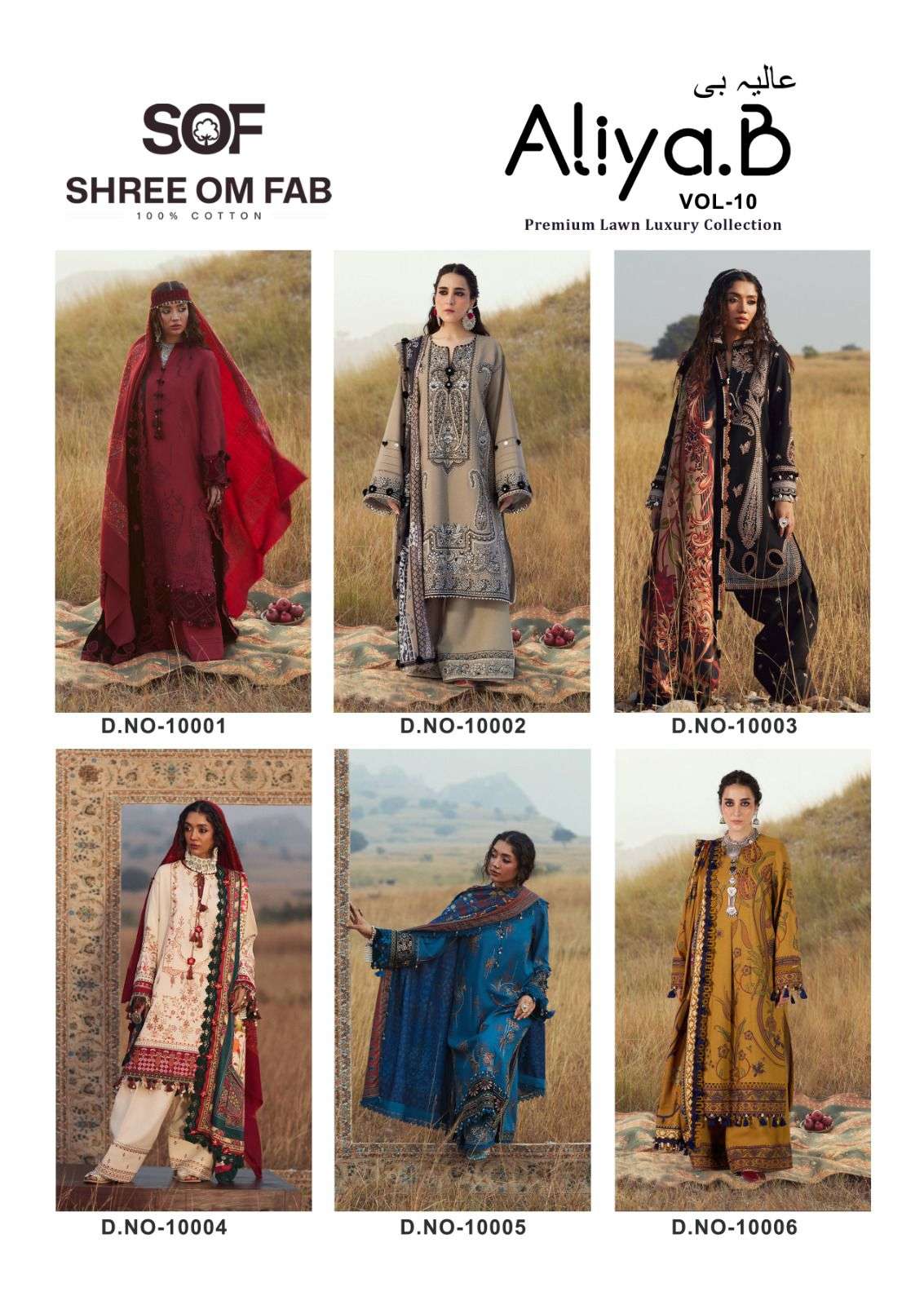 ALIYA B VOL - 10 OPEN & MODEL PIC BY SHREE OM FAB - 01 - 06