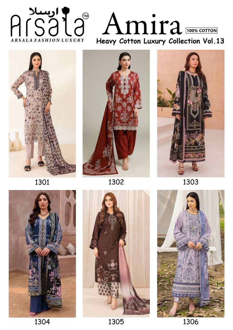 AMIRA HEAVY COTTON LUXURY COLLECTION VOL - 13 BY ARSALA - 01 - 06