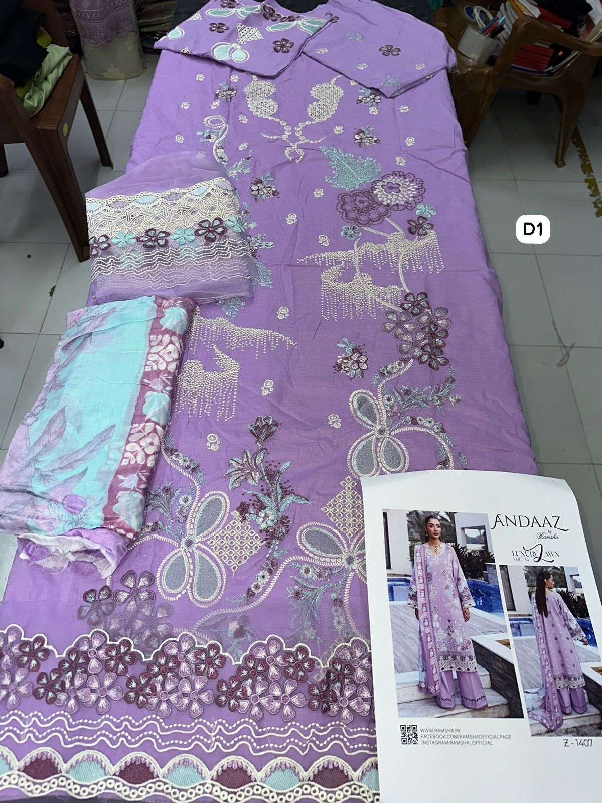 Andaaz Luxury Lawn Vol 14 Collection 2026 Ramsha-11