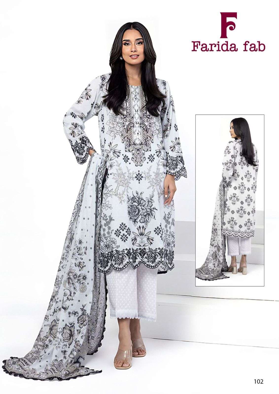 BIN SAEED HEAVY LUXURY LAWN COLLECTION BY FARIDA FAB - 02
