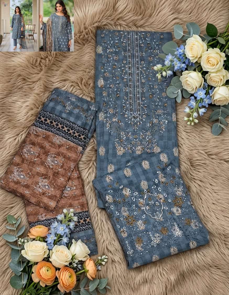BIN SAEED LAWN COLLECTION VOL - 28 OPEN & MODEL PIC BY SHREE FABS - 08