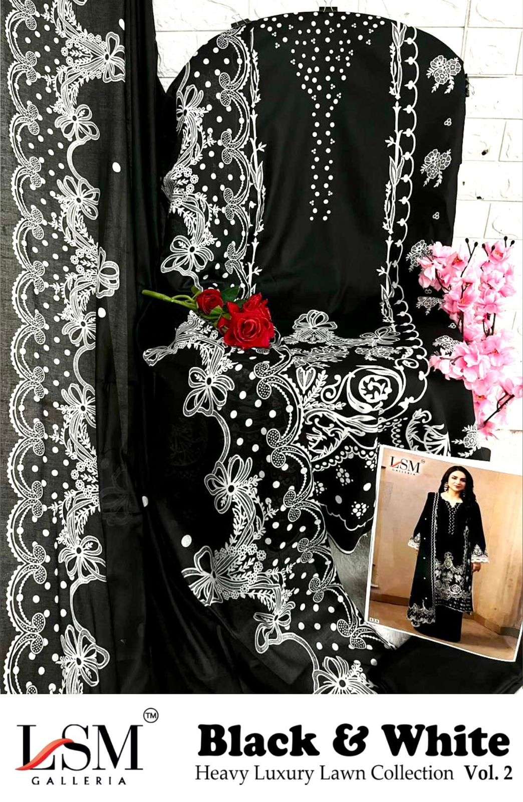BLACK & WHITE LUXURY HEAVY LAWN COLLECTION VOL - 02 BY LSM GALLERIA-07