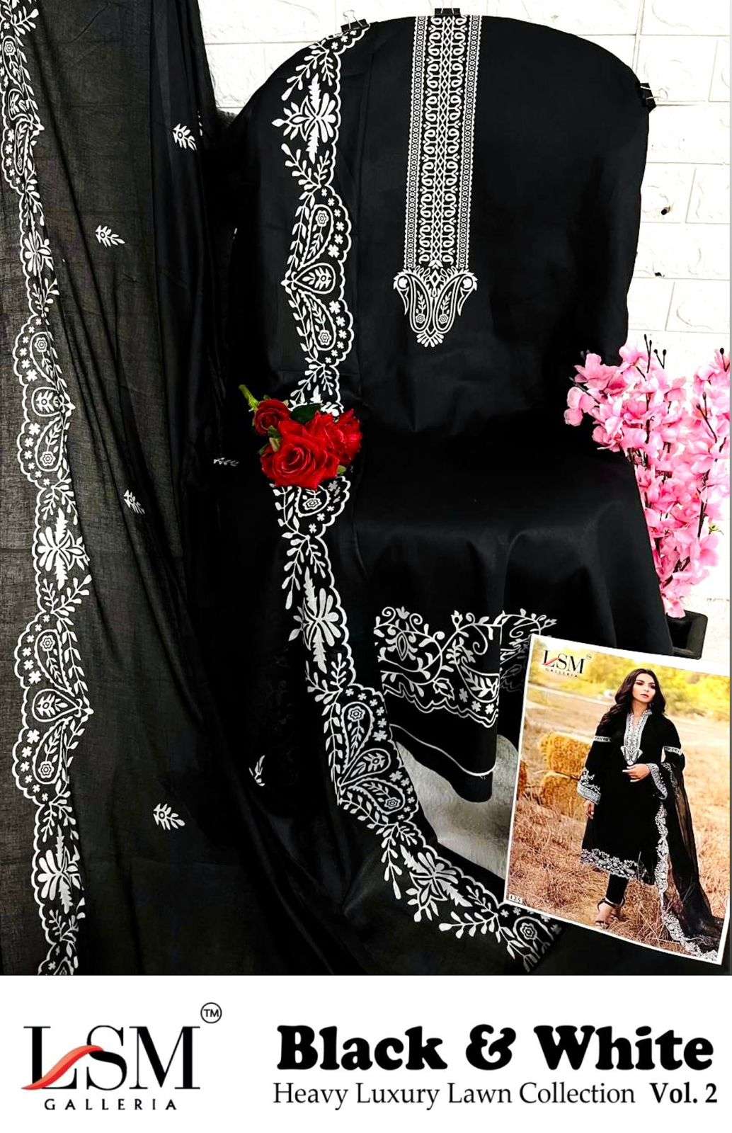 BLACK & WHITE LUXURY HEAVY LAWN COLLECTION VOL - 02 BY LSM GALLERIA-08