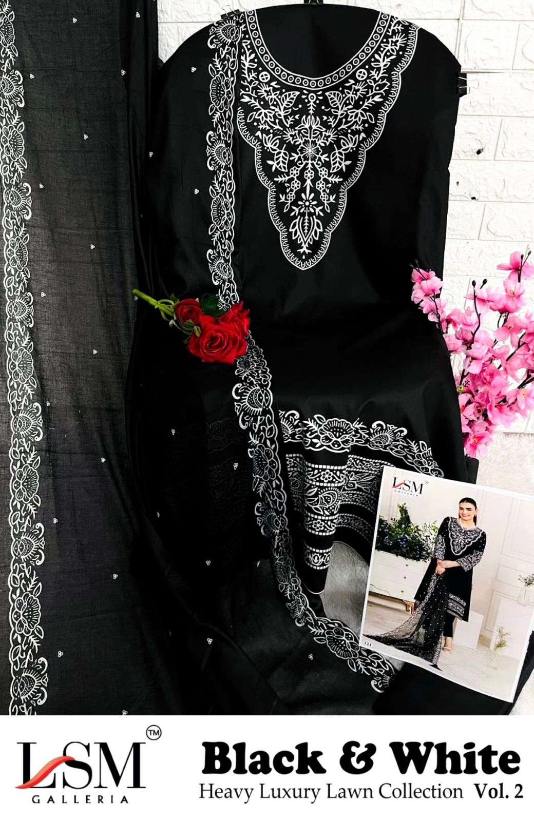 BLACK & WHITE LUXURY HEAVY LAWN COLLECTION VOL - 02 BY LSM GALLERIA-09