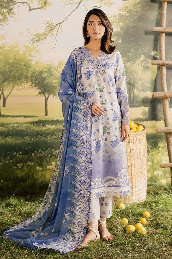 Bloom Embroidered Printed Doria Lawn 2026 by Nureh-01