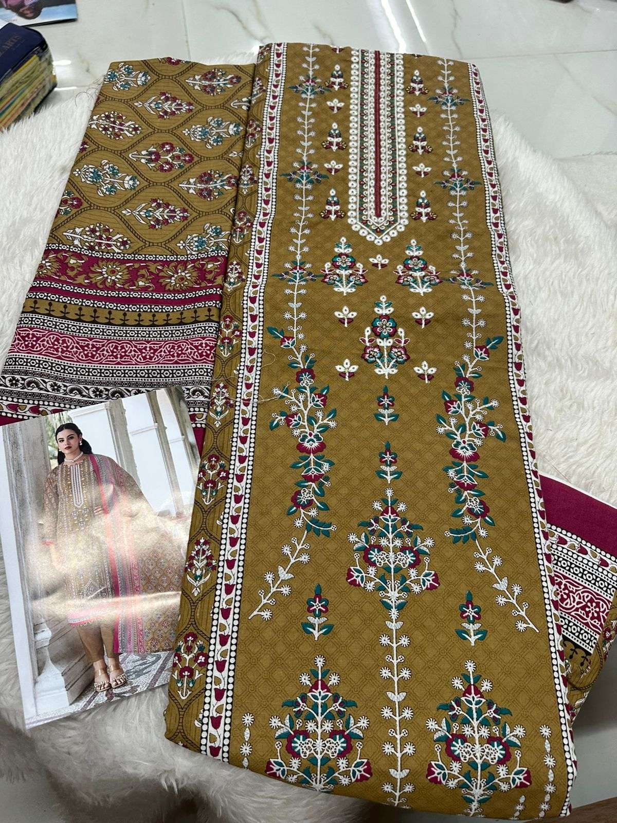 Falah Premium Cotton Collection Code - 50041 By Falah Designer Suits - 01 - 08